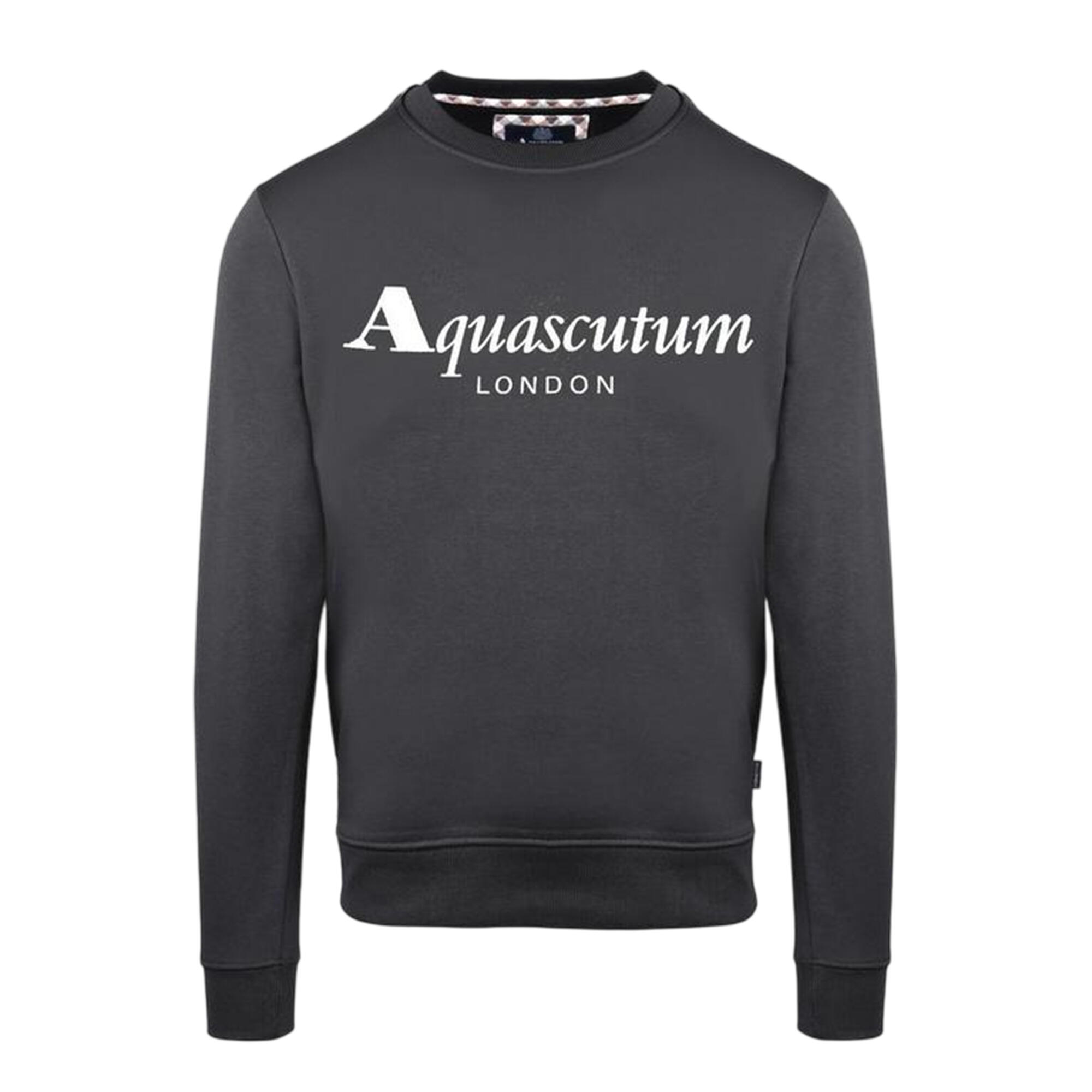 Aquascutum Mens Lettering Crew Neck Sweatshirt