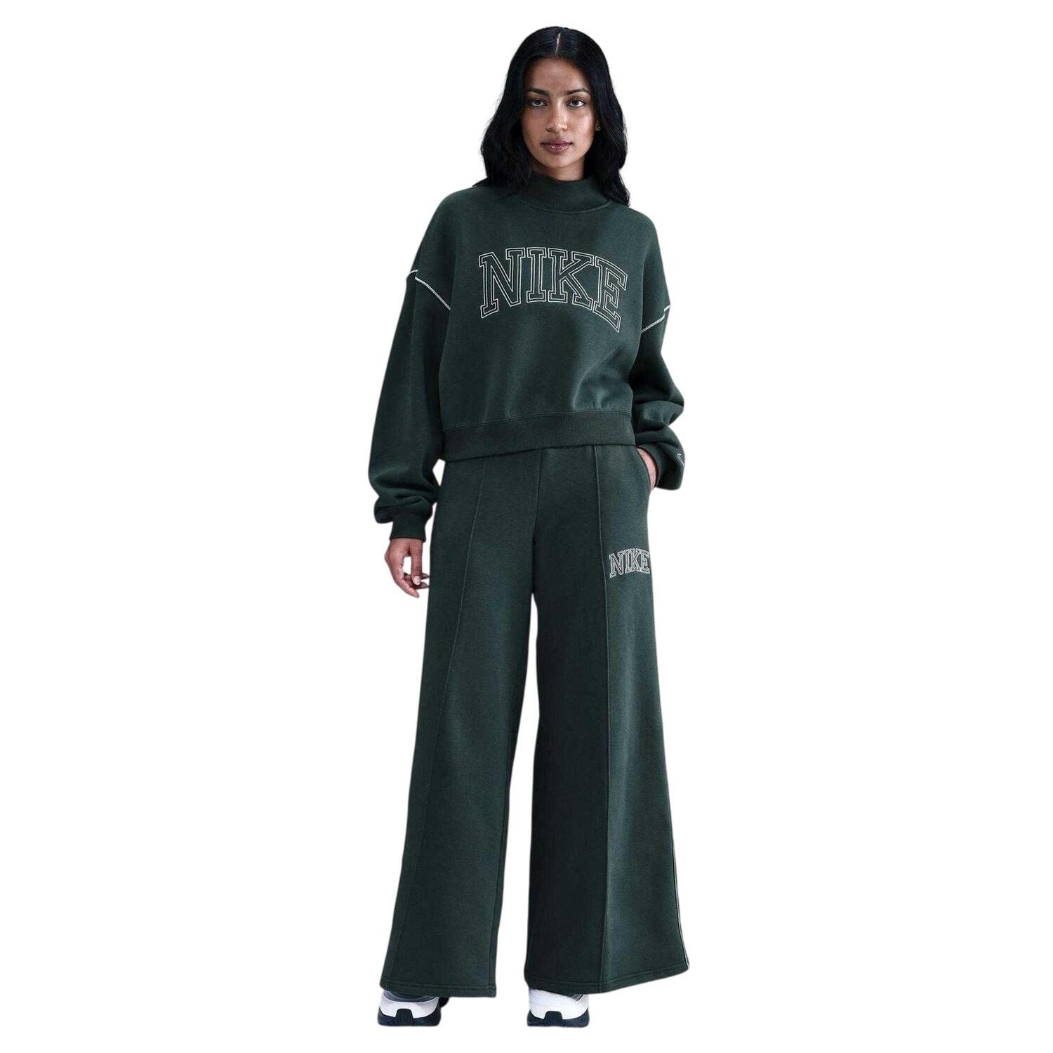 Nike Womens/Ladies Logo Outline Wide Leg Tracksuit Bottoms
