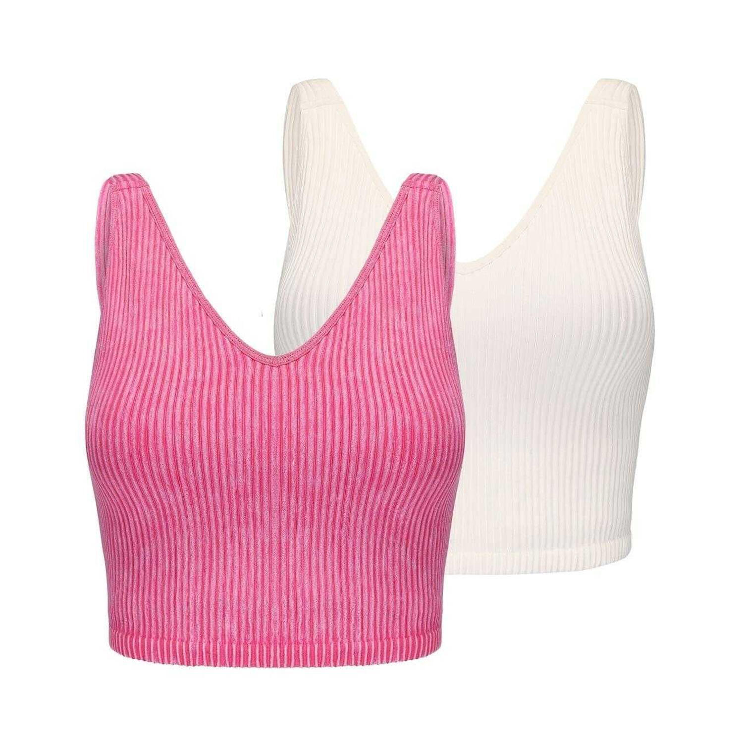 Slazenger Womens/Ladies Ribbed Sports Bra (Pack of 2)