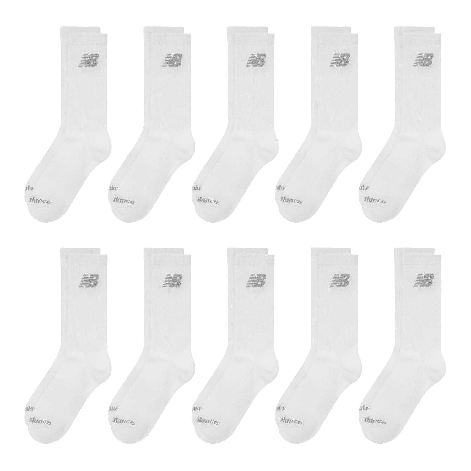 New Balance Unisex Adult Logo Cushioned Crew Socks (Pack of 10)