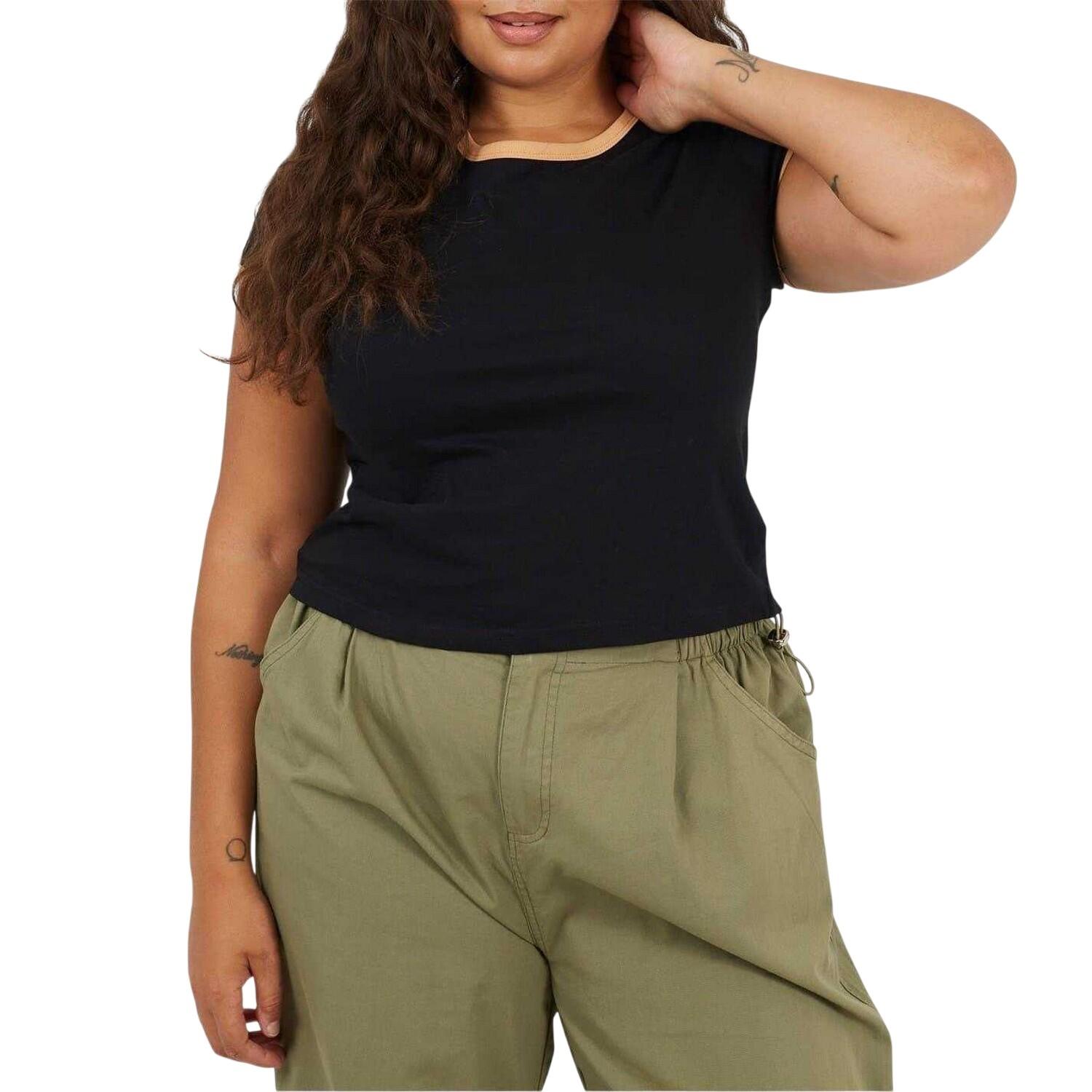 Brave Soul Womens/Ladies Ringer Crew Neck Plus T-Shirt