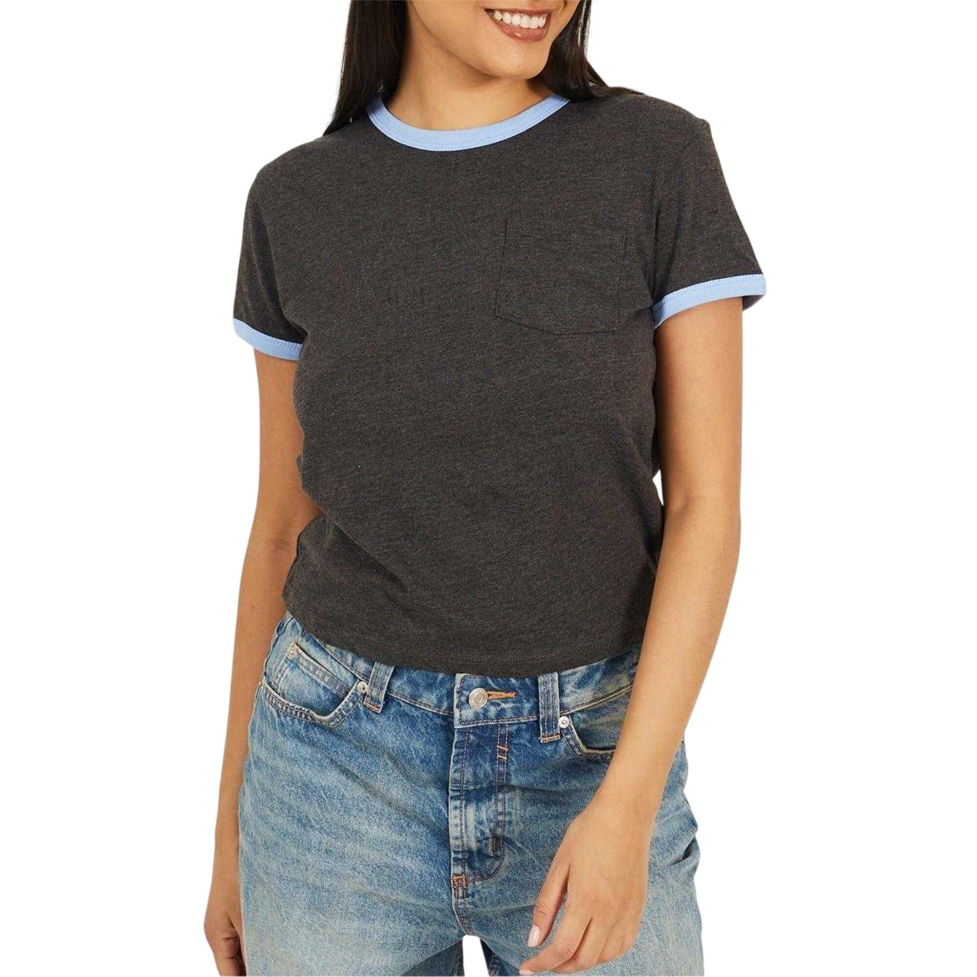 Brave Soul Unisex Adult Contrast Detail Ringer Regular T-Shirt
