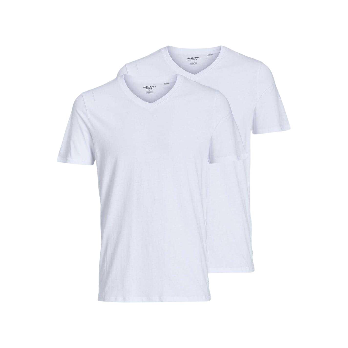 Jack And Jones Mens V Neck Regular T-Shirt (Pack of 2)