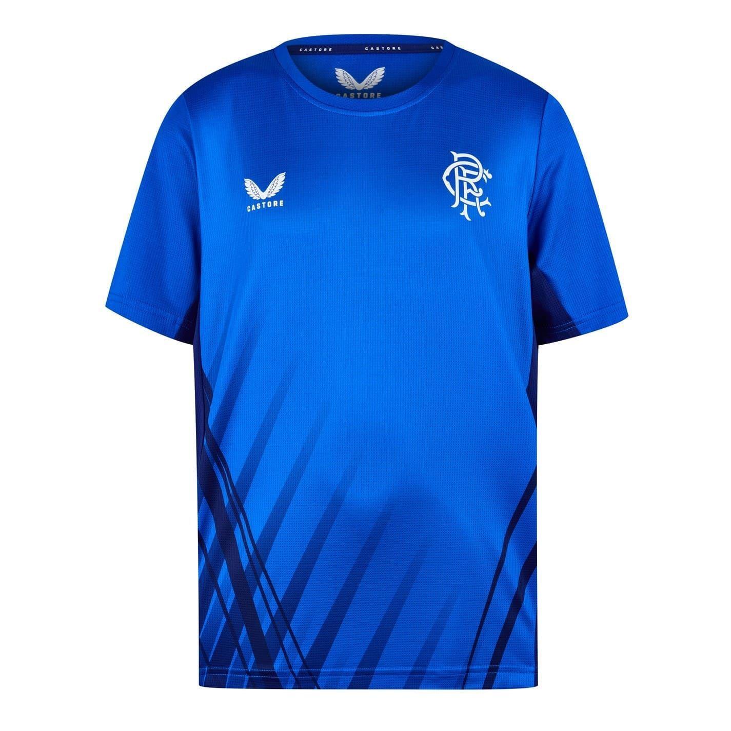 Castore Childrens/Kids Rangers FC Ribbed Collar Training T-Shirt