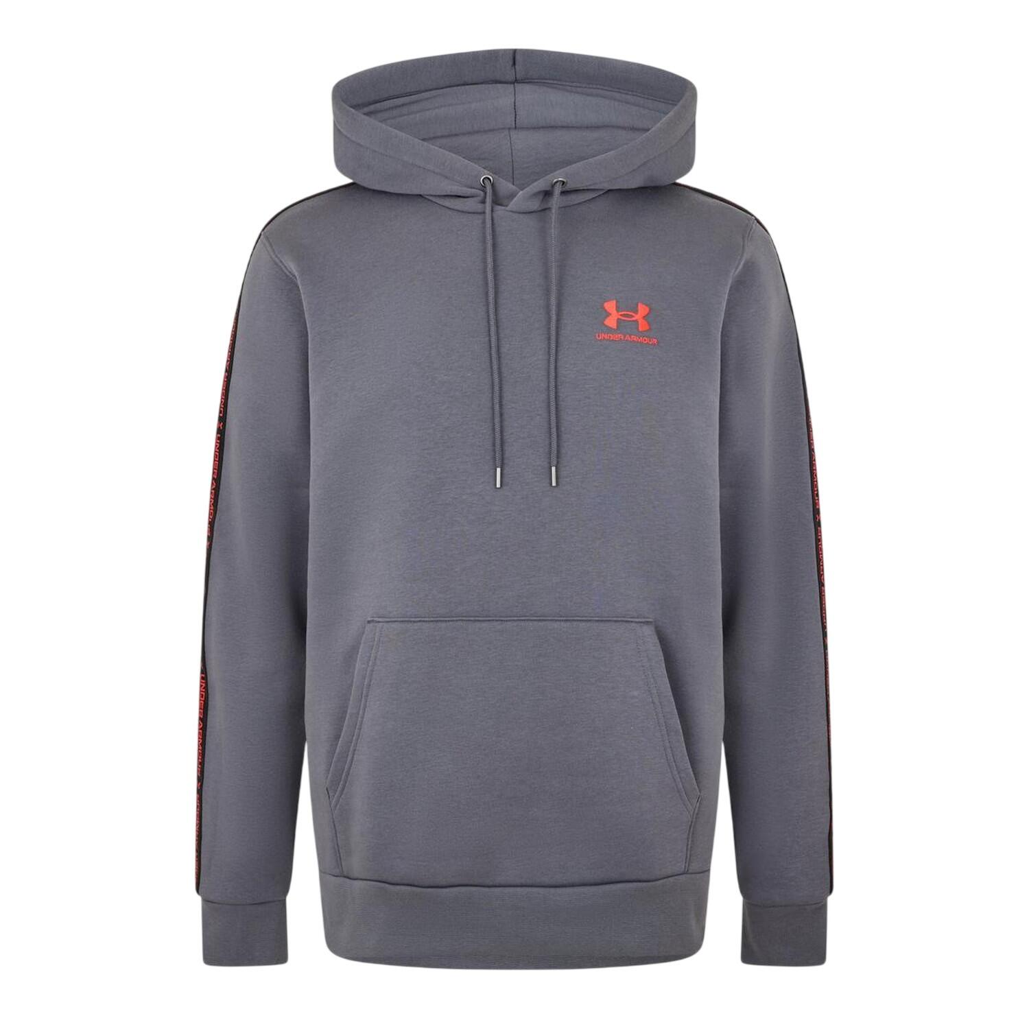 Under Armour Mens Icon Cotton Blend Taped Sleeve Hoodie