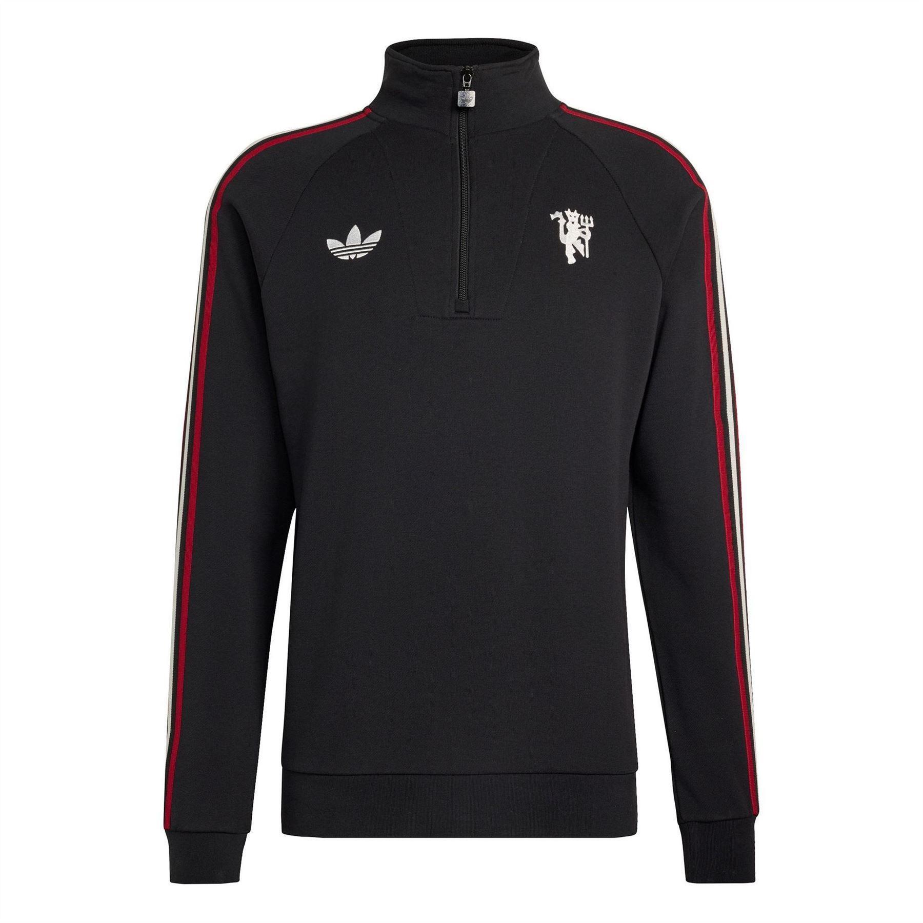 Manchester United FC Mens Originals Adidas Half Zip Jumper