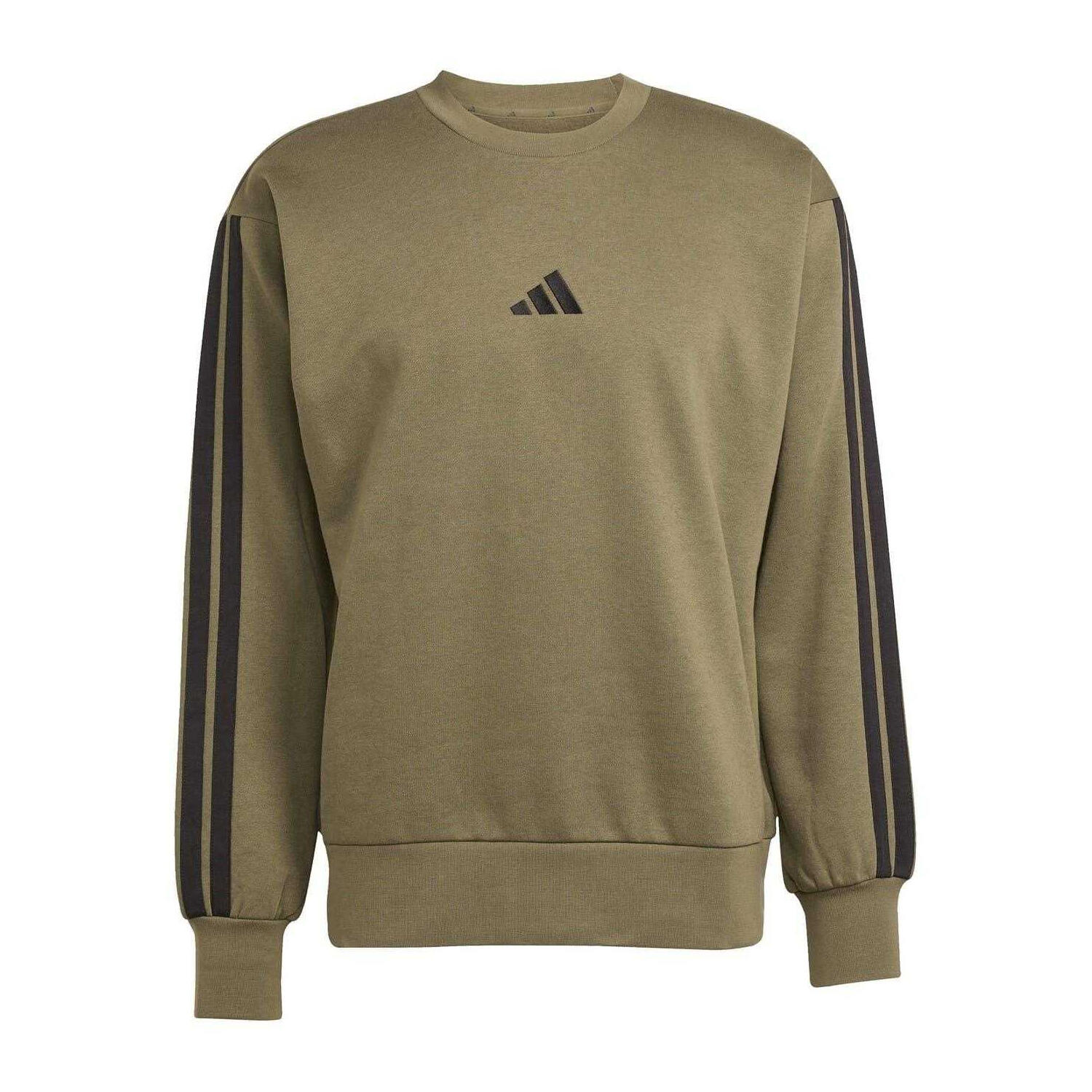Adidas Mens Essentials 3 Stripes Fleece Sweatshirt