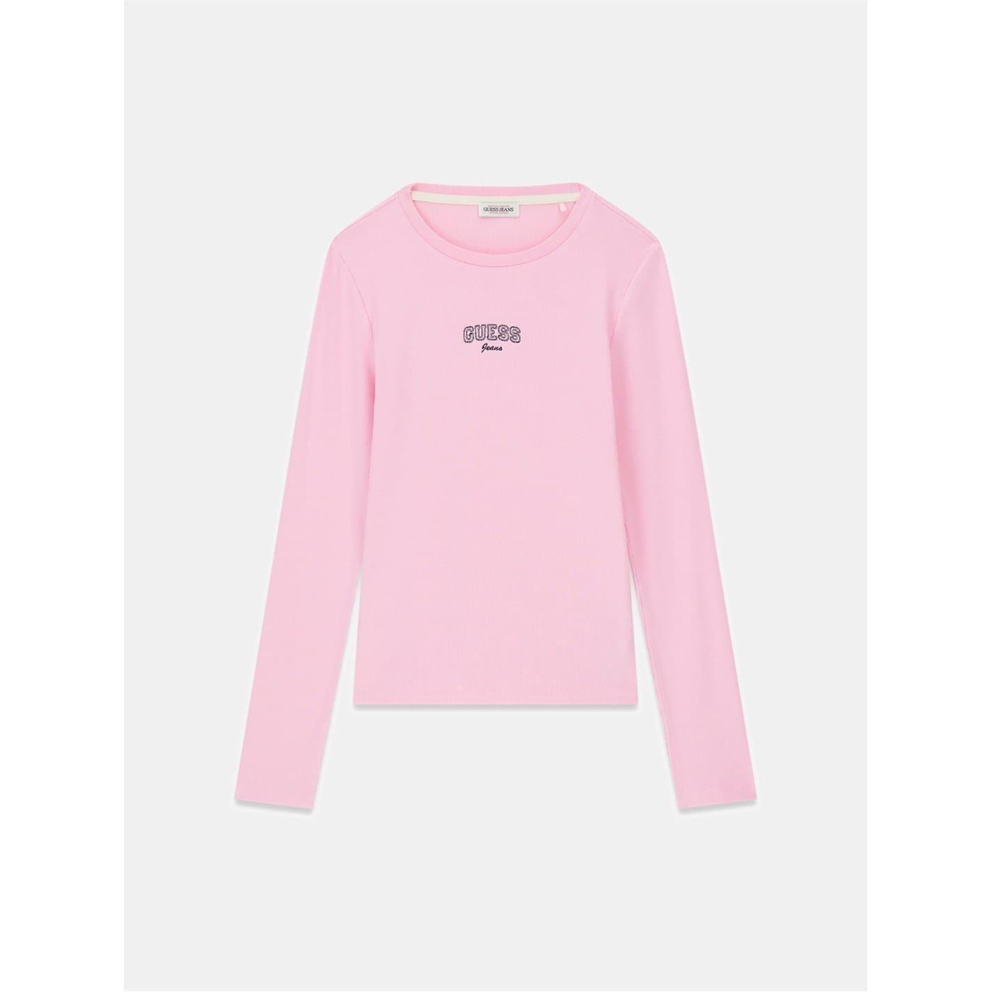 Guess Womens/Ladies Embroidered Slim Long-Sleeved T-Shirt