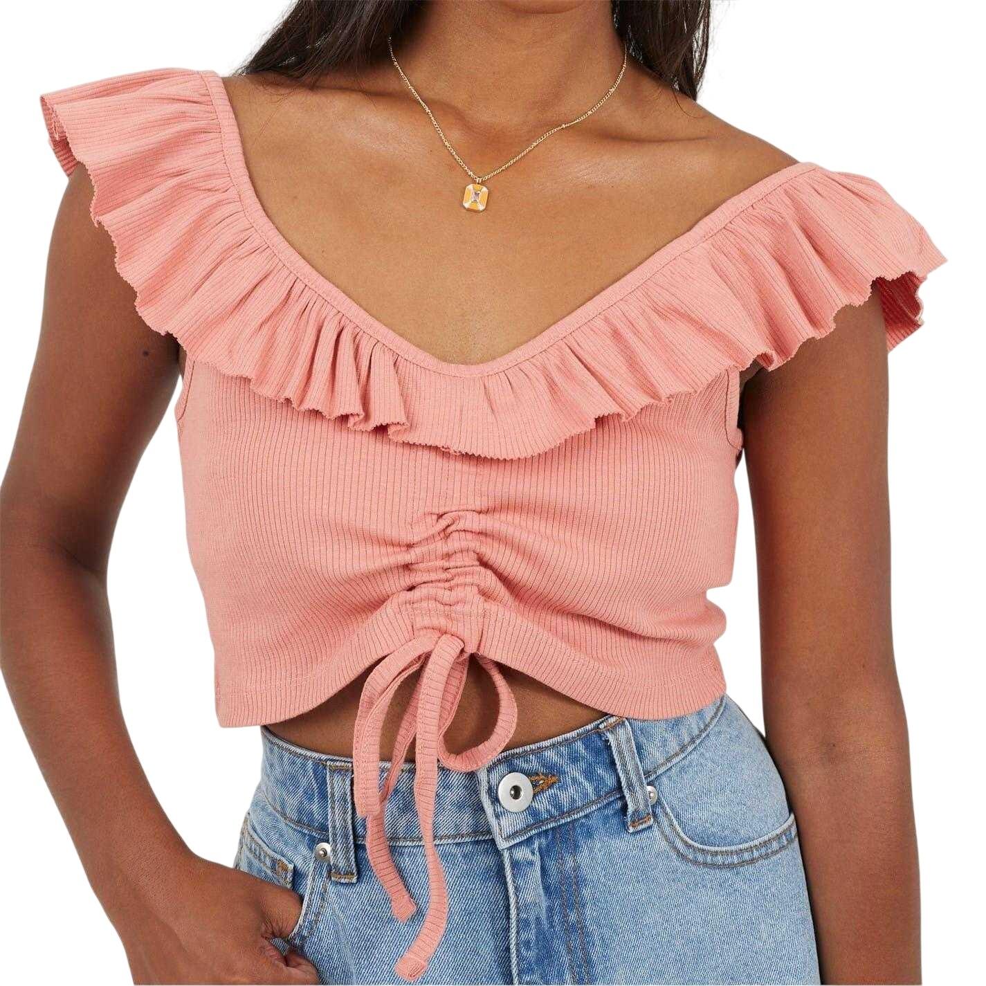 Brave Soul Womens/Ladies Frill Cropped Vest Top