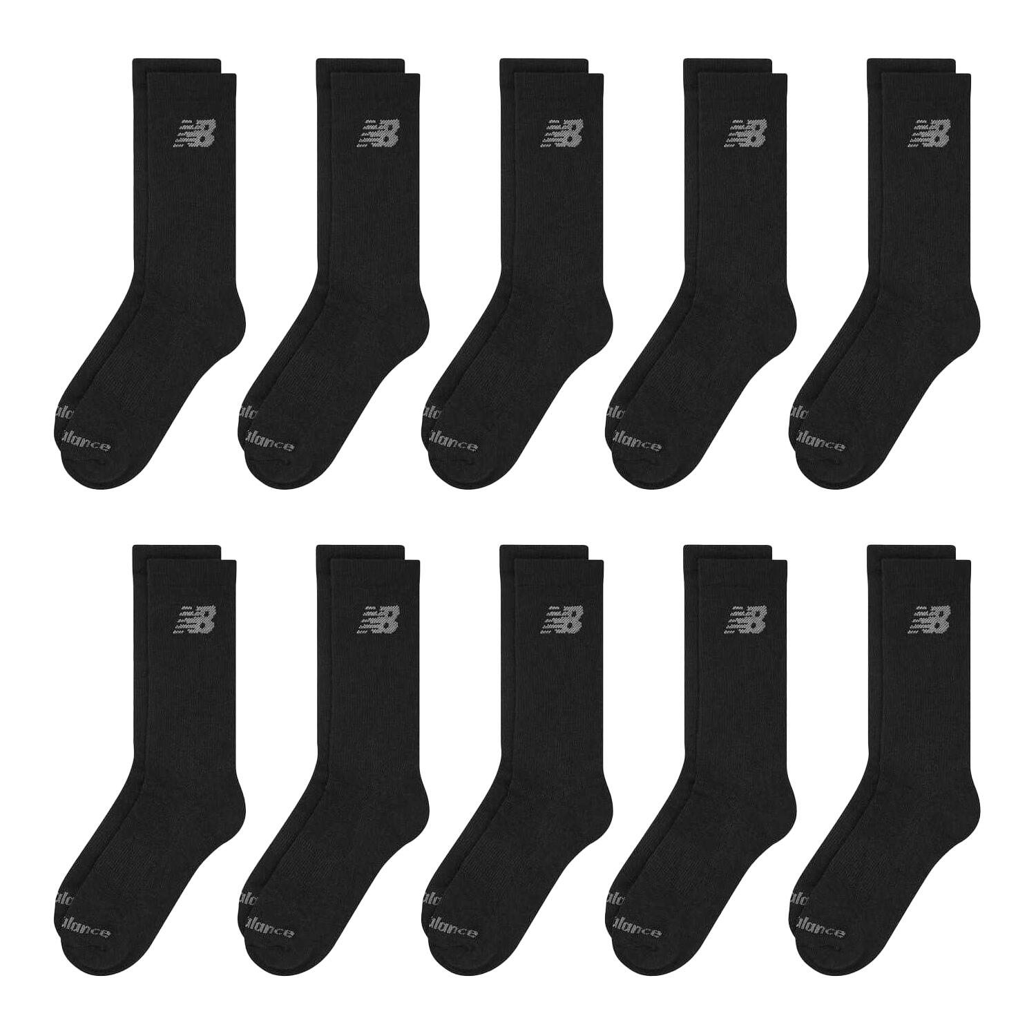 New Balance Unisex Adult Logo Cushioned Crew Socks (Pack of 10)