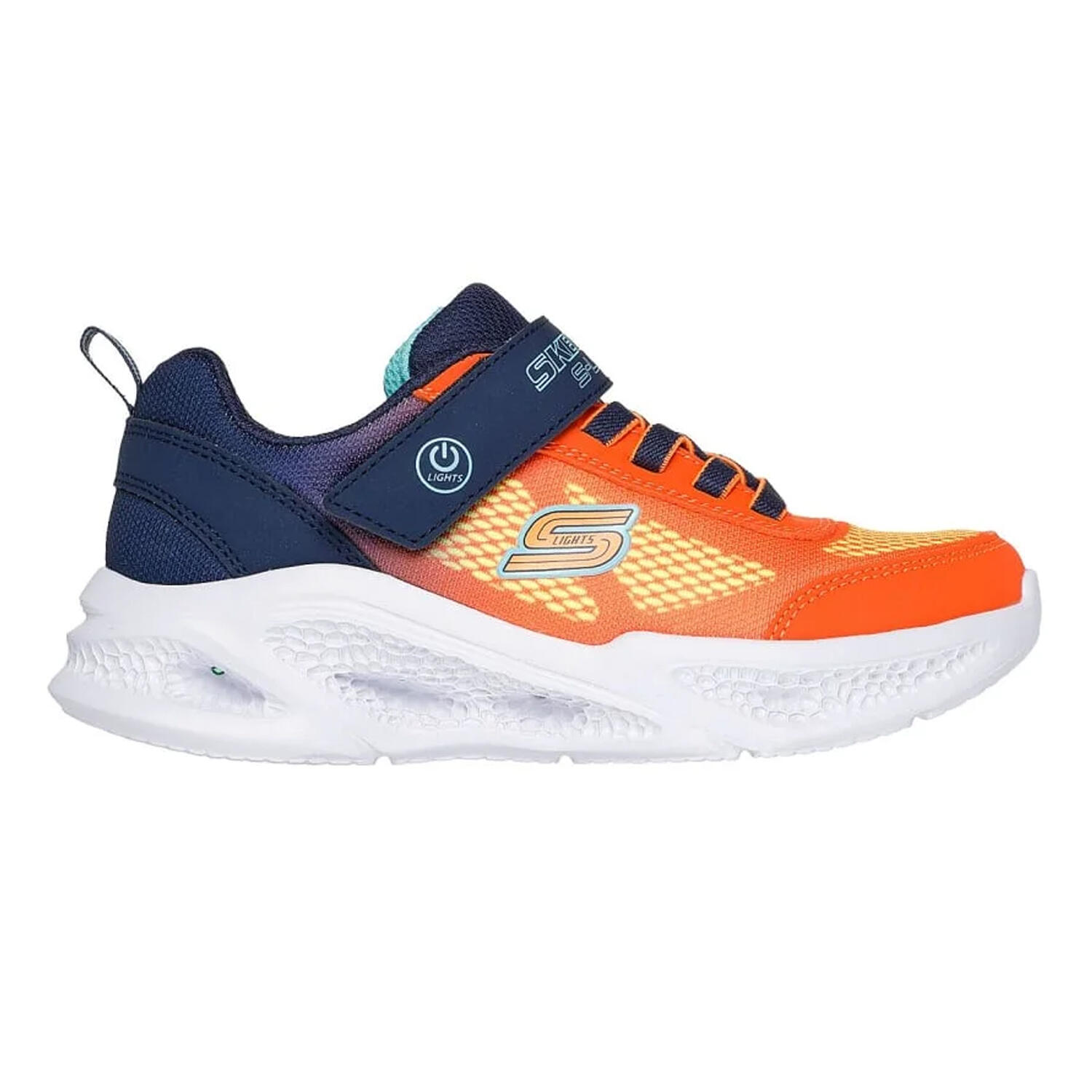 Skechers Boys S Lights Flex-Glow Bolt Leather Trainers