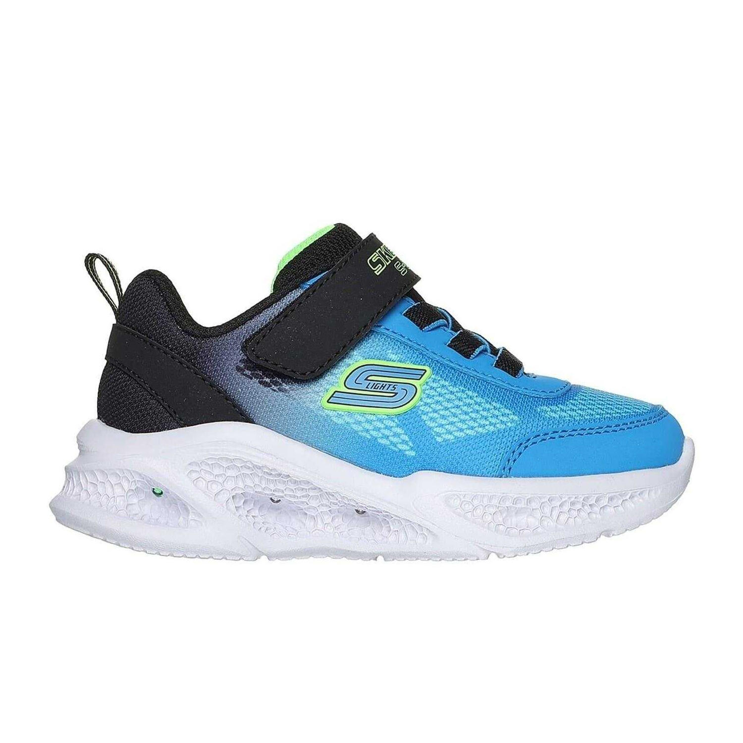 Skechers Boys S Lights Flex-Glow Bolt Leather Trainers