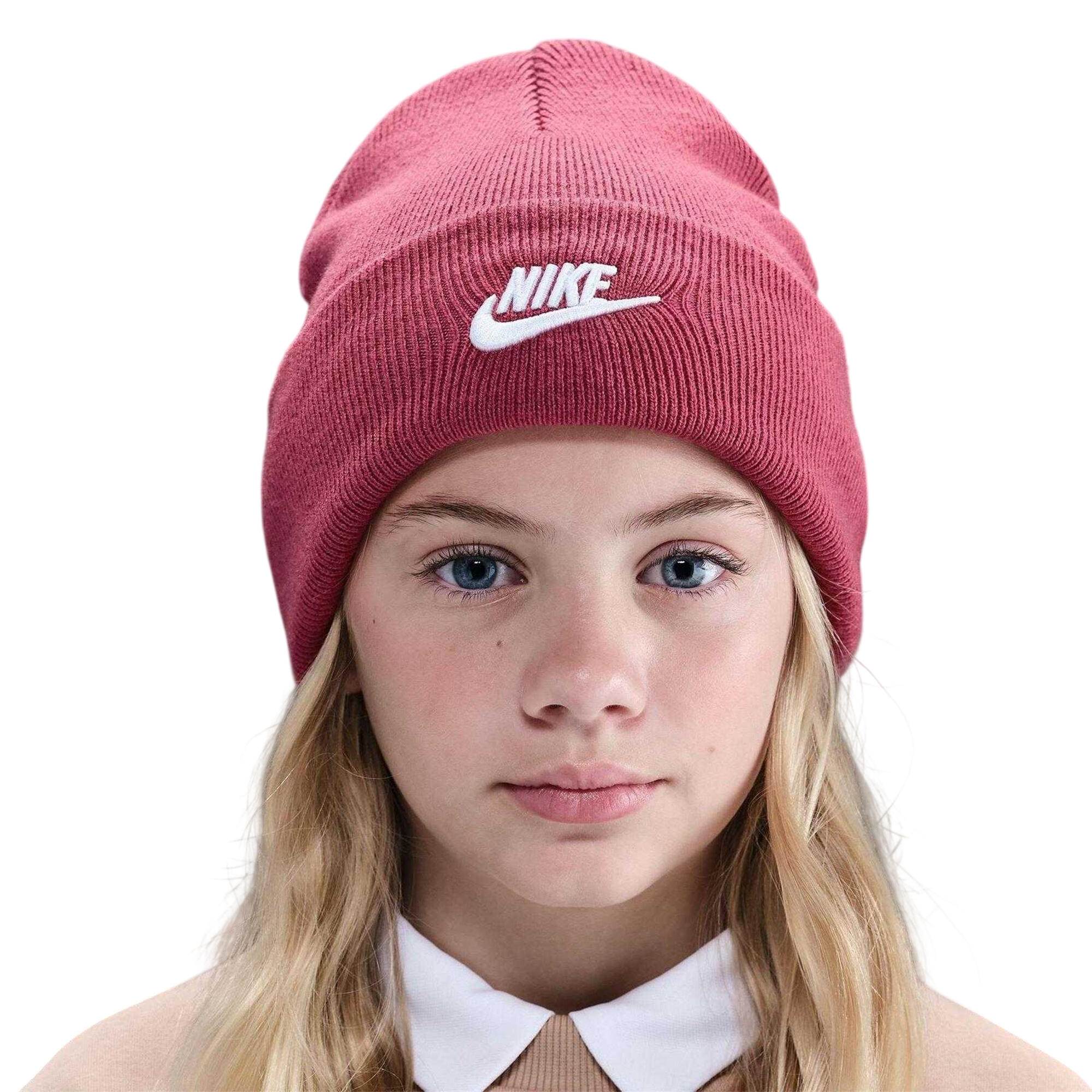 Nike Childrens/Kids NSW Peak Embroidered Logo Ribbed Beanie