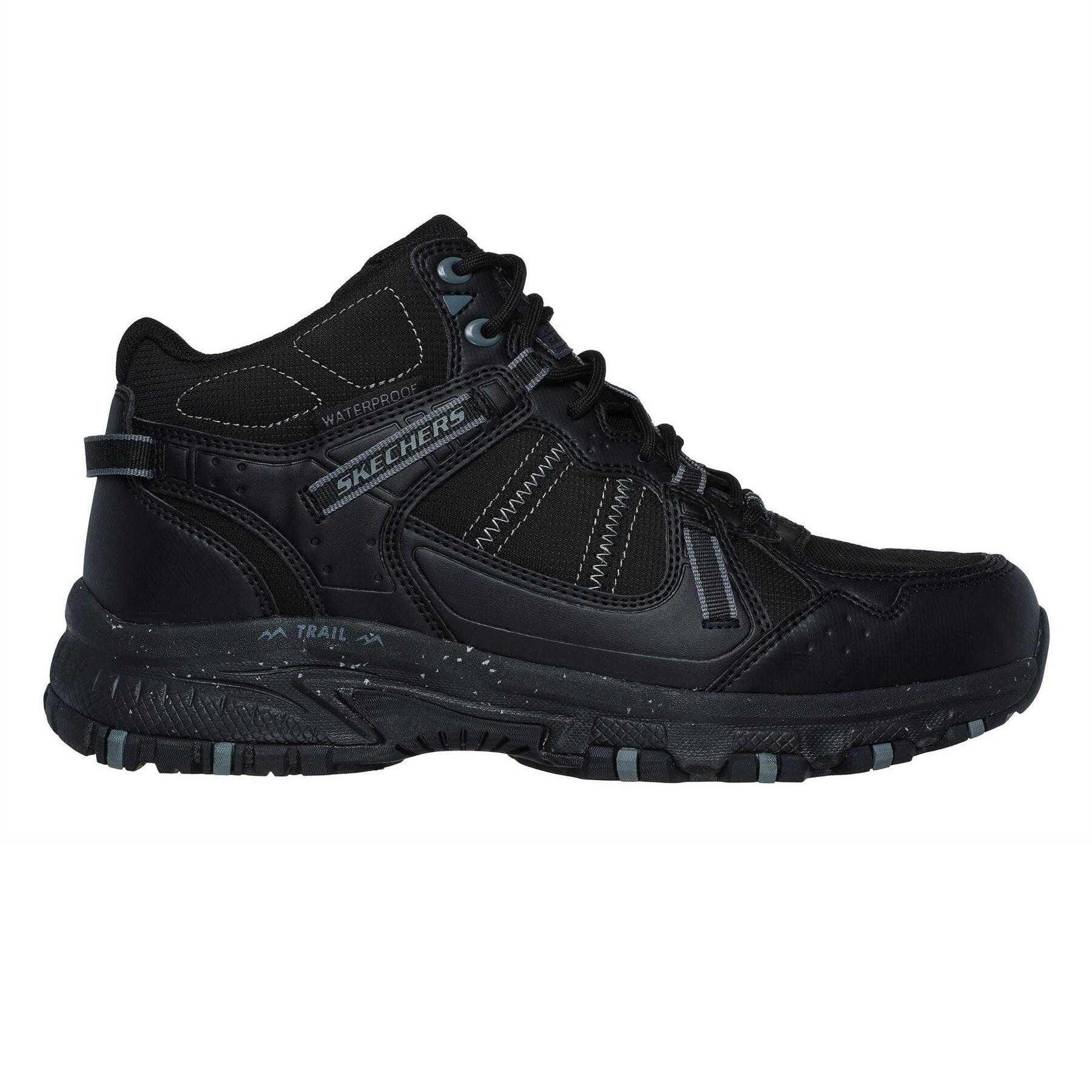 Skechers Mens Hillcrest Logo Leather Walking Boots
