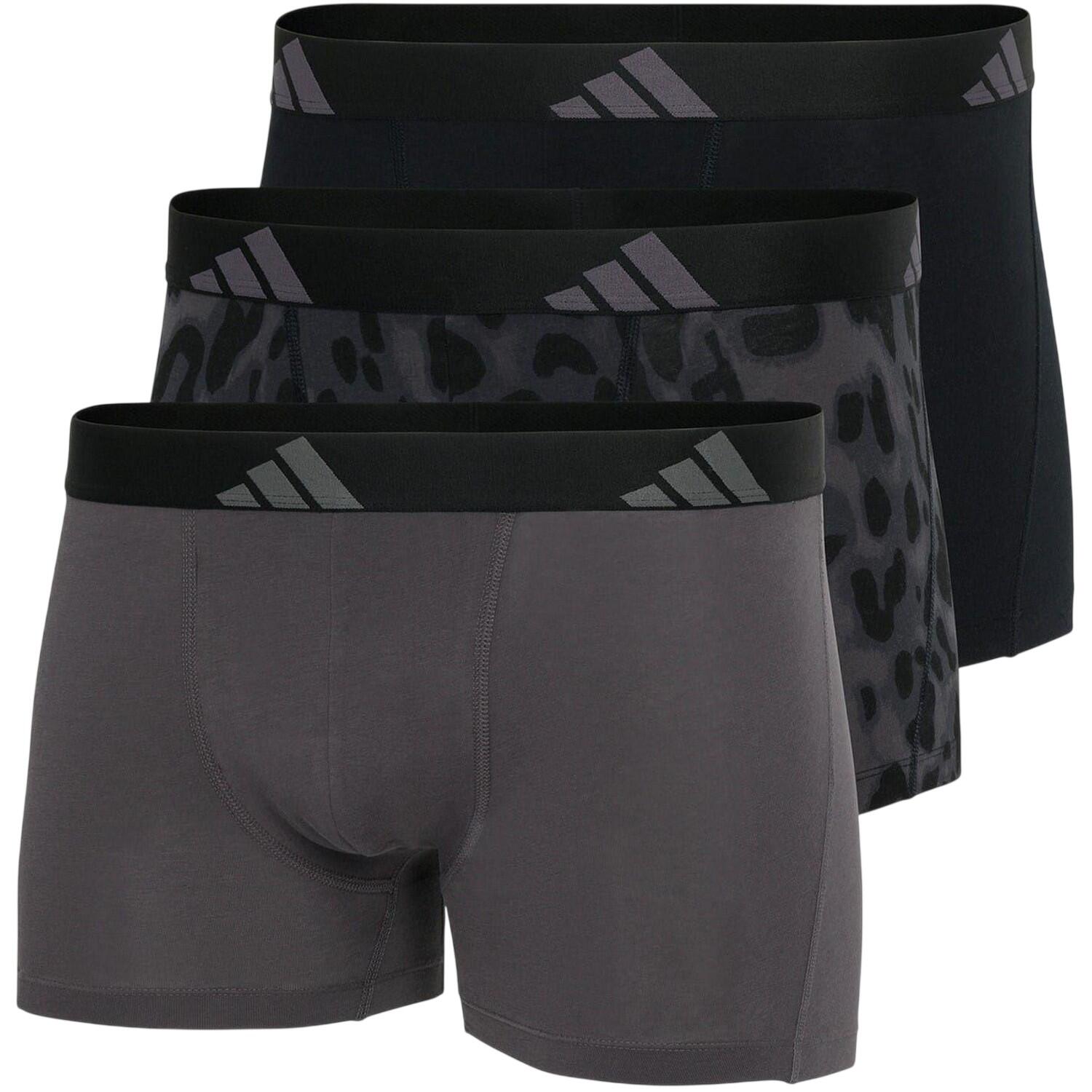 Adidas Mens Cotton Flexible Active Boxer Shorts (Pack of 3)