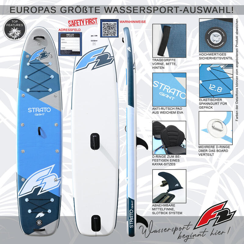 Set placă SUP gonflabilă F2 Strato Giant 12'8" Minicombo
