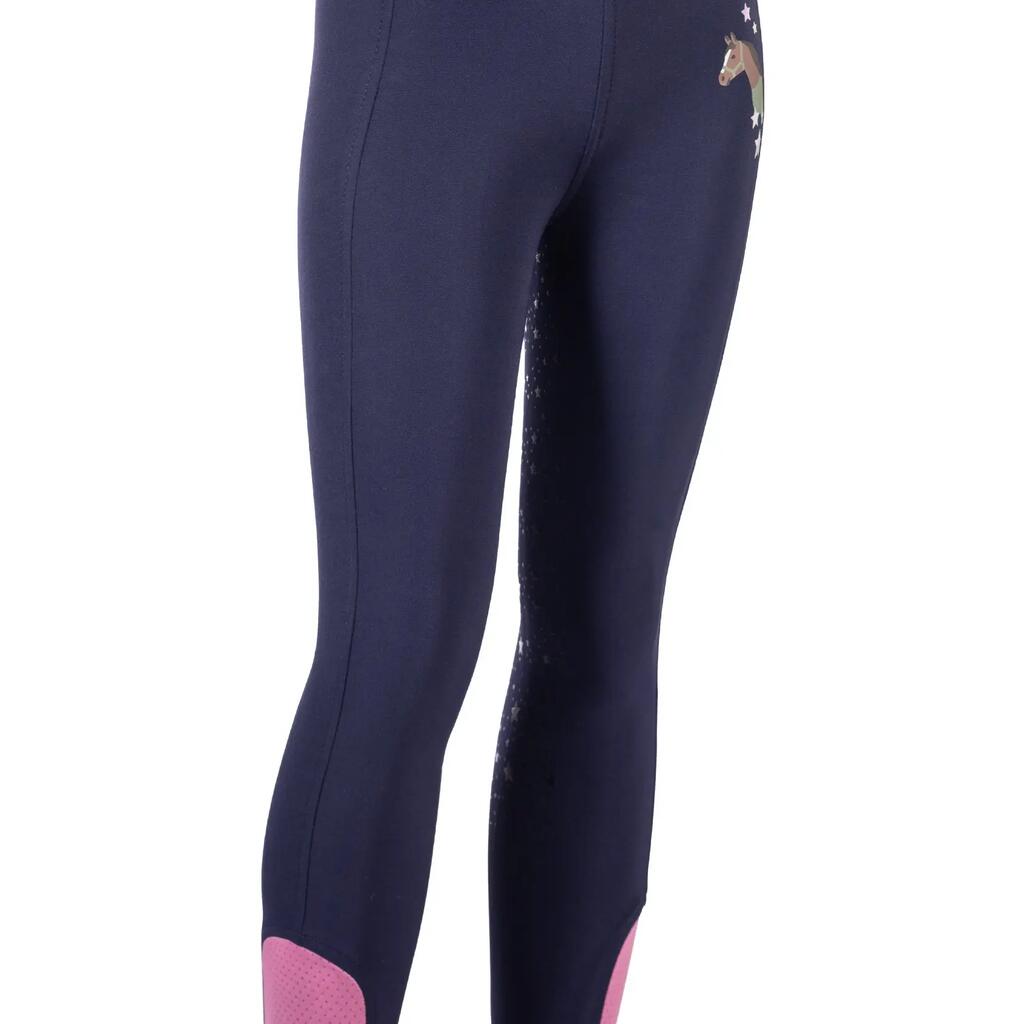 Girls' full grip riding leggings HKM Kids Pony Dream II
