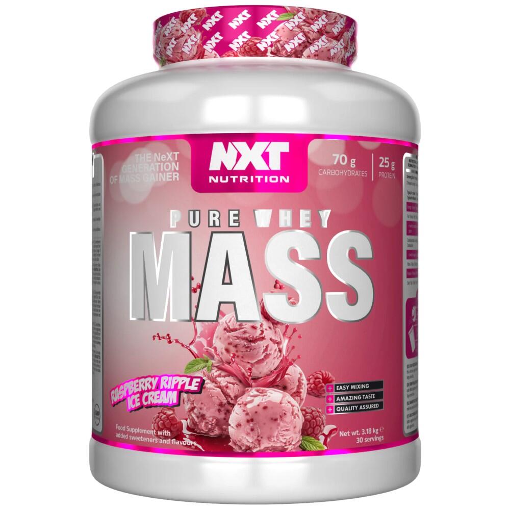 NXT Nutrition Pure Whey Mass 3200g strawberry milkshake