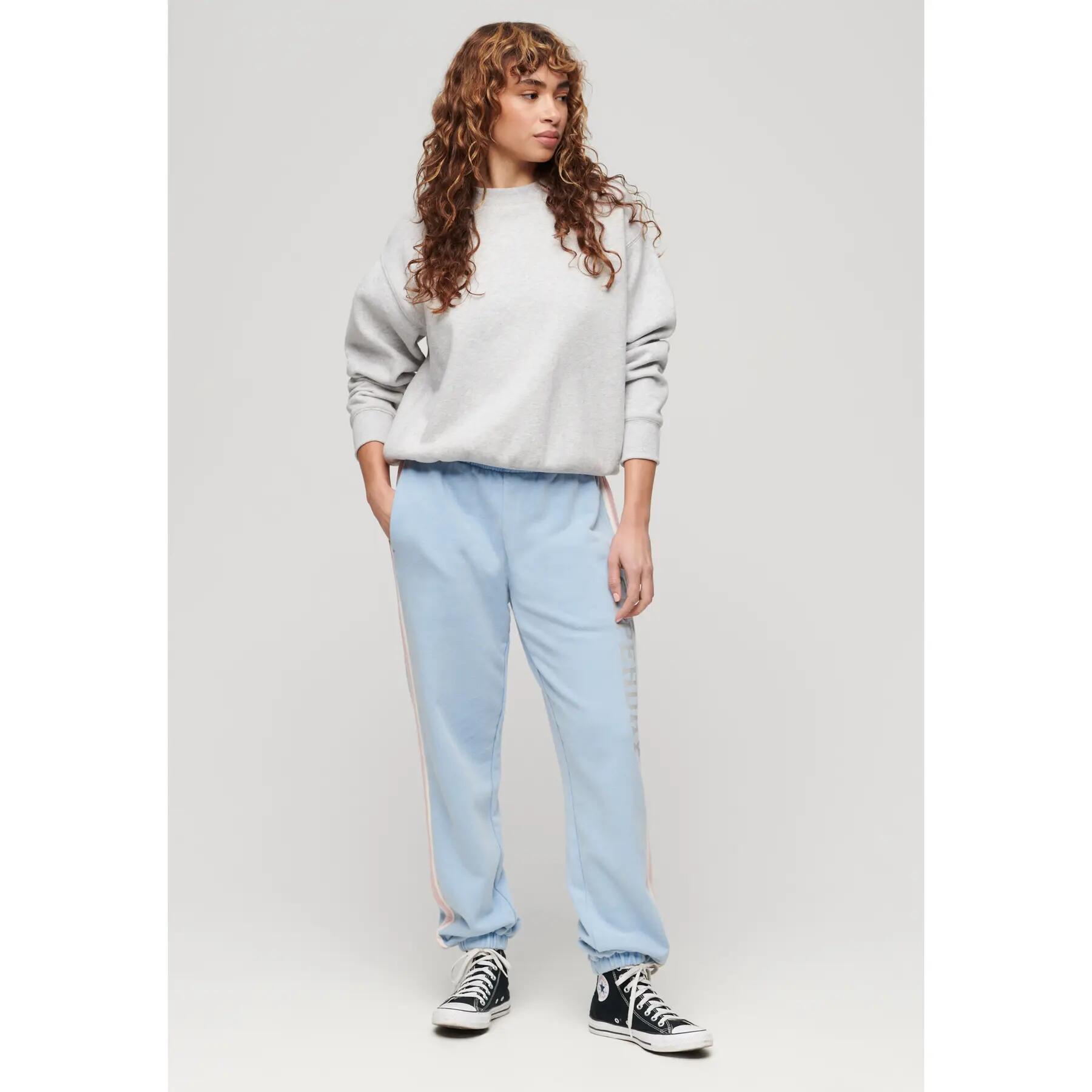 Calças de jogging com riscas laterais para mulher Superdry 3/6