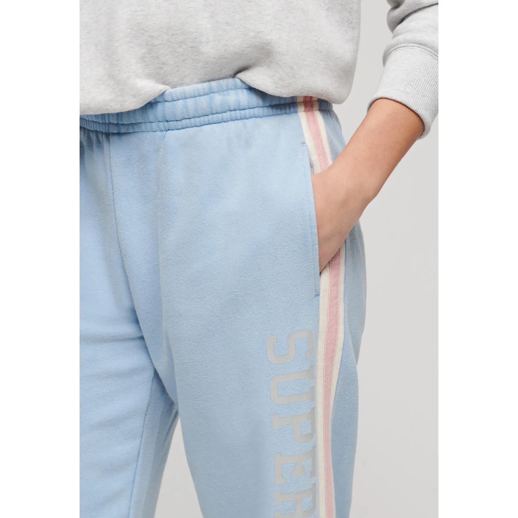 Calças de jogging com riscas laterais para mulher Superdry 5/6