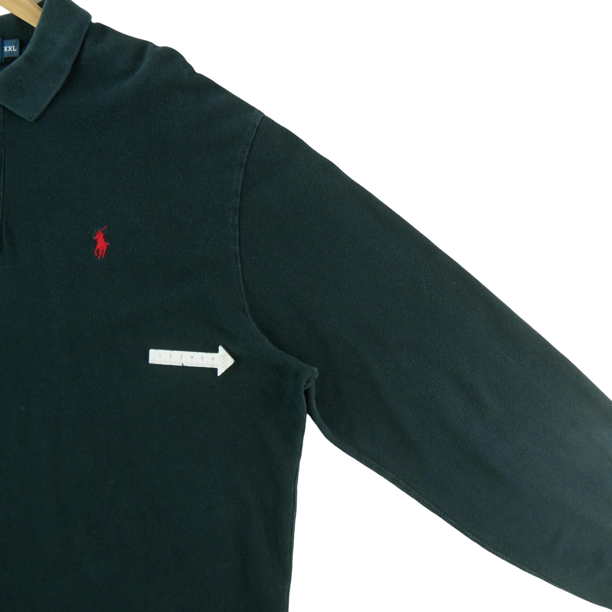 Seconde vie - Polo manches longues Homme  Noir - Bon état 4/6