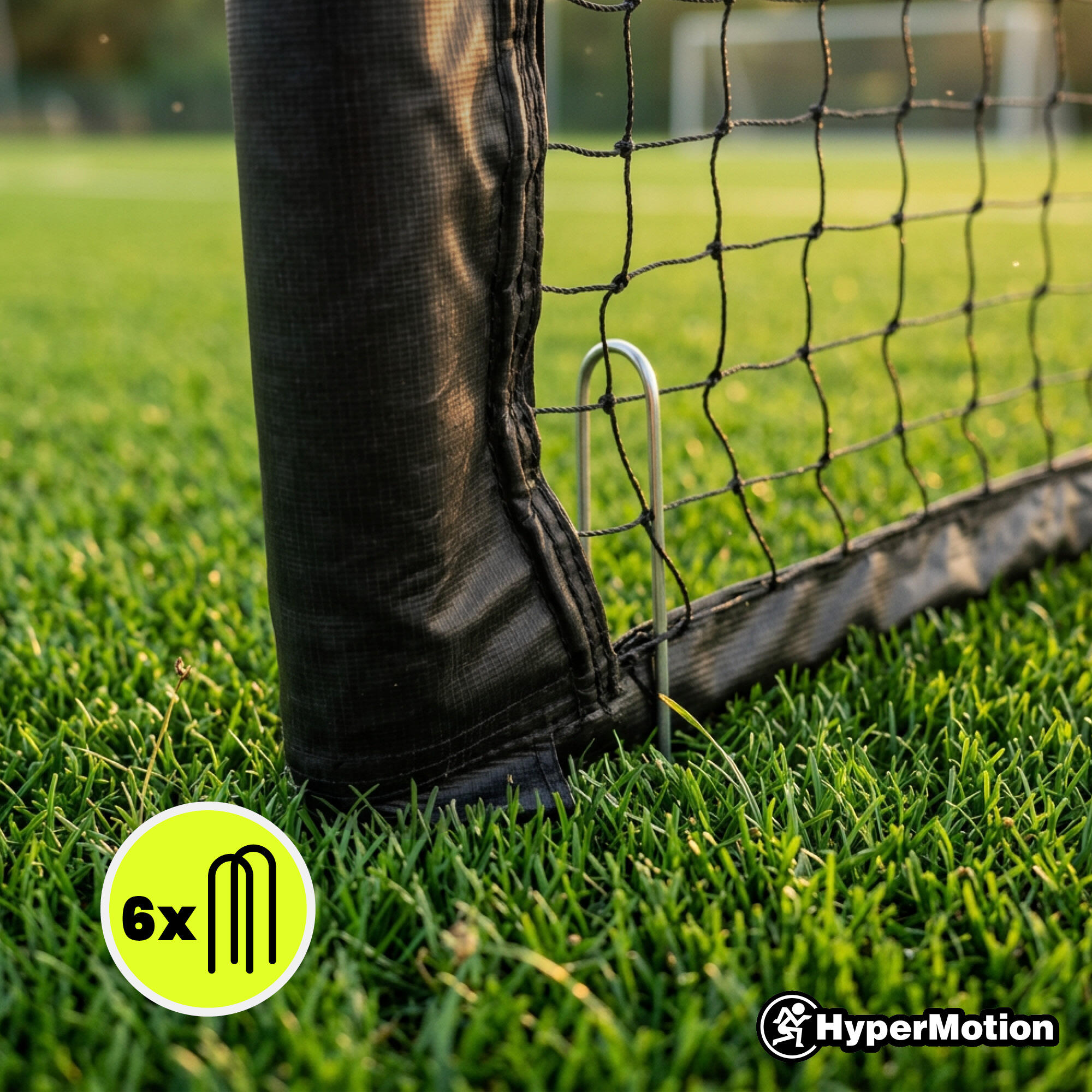 Fußballtor HyperMotion 240x160x85 cm aus schwarzem Stahl – EN71 5/7