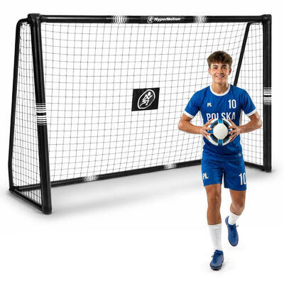Hypermotion voetbaldoel 240x160x85 cm in zwart staal - en71