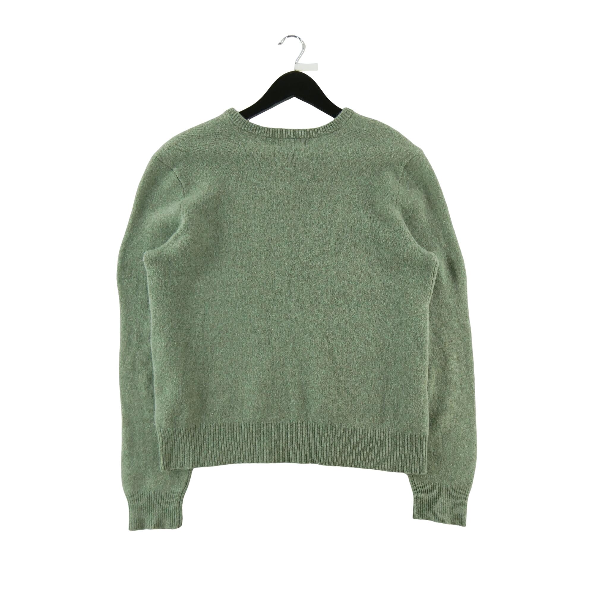 Seconde vie - Pull Homme  Col V Kaki - Excellent 2/6