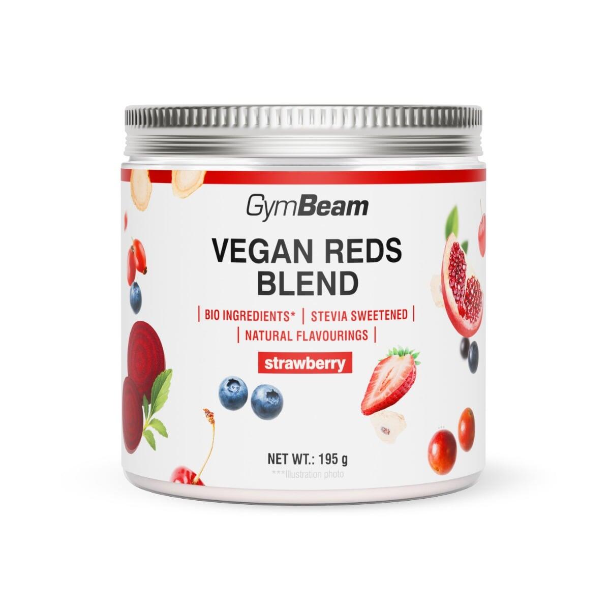 GYMBEAM Rostlinný komplex Vegan Reds Blend prášek jahoda 195 g