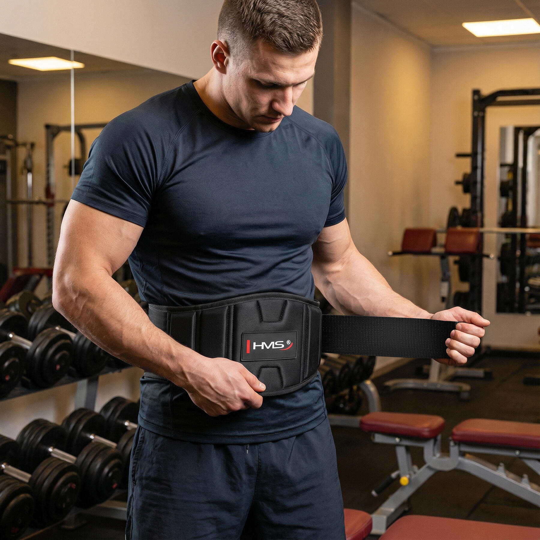 Trainingsgürtel, Logo, Neopren Damen und Herren Schwarz S 7/7