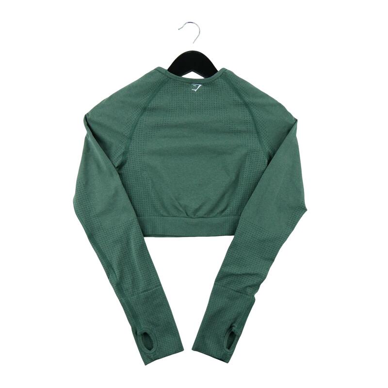 Second life - Tricou crop damă Gymshark verde vital - Ca nou