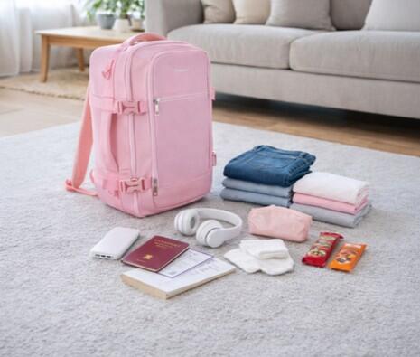 Sac à dos 20 litres rose, format bagage à main, pour les voyages et le vélo 2/7