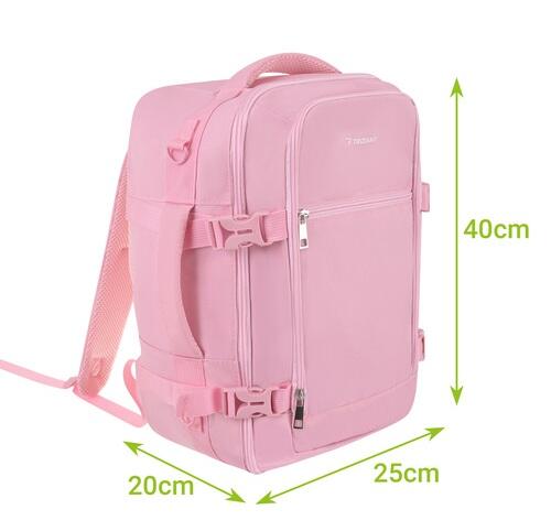 Sac à dos 20 litres rose, format bagage à main, pour les voyages et le vélo 7/7