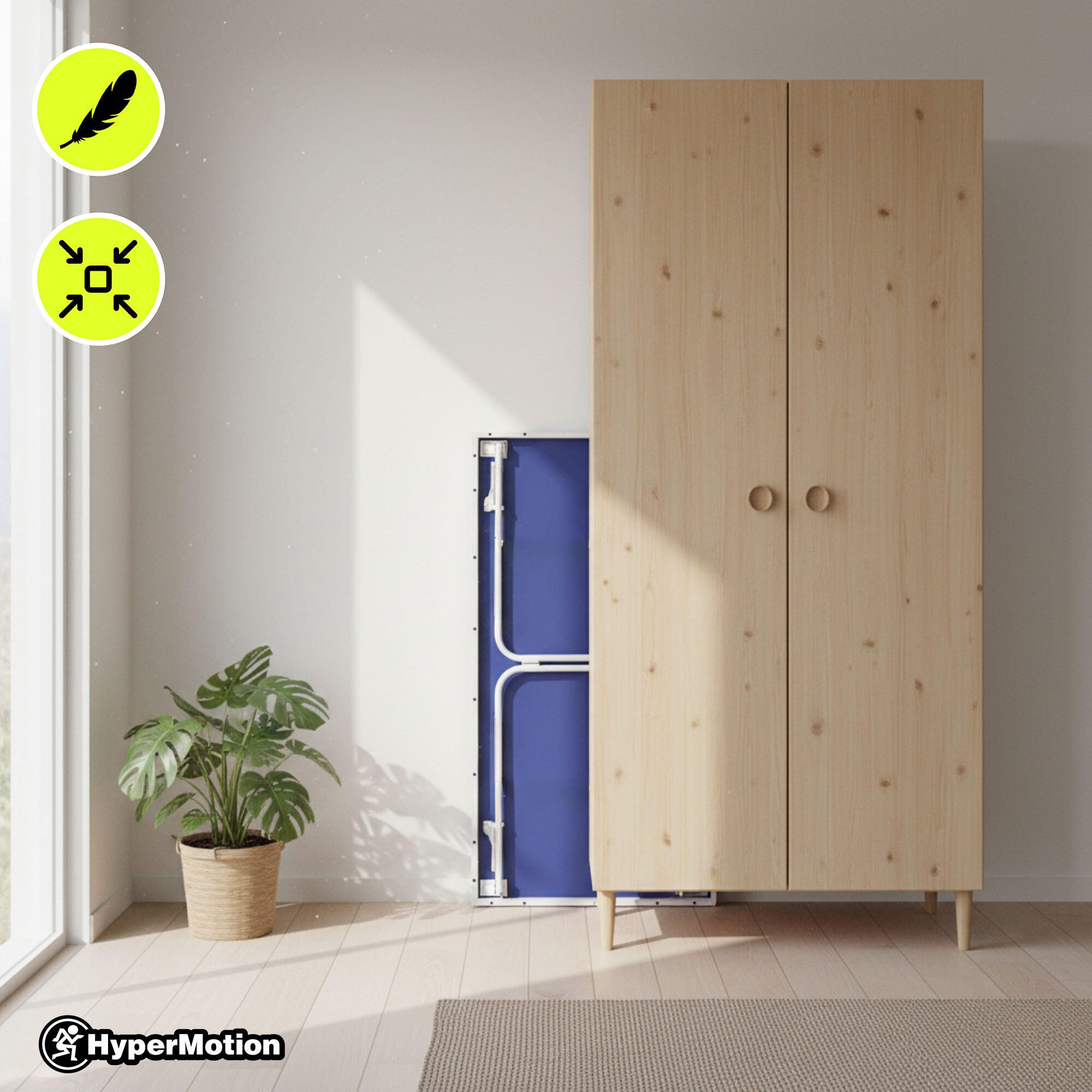 Mesa de Ping-Pong Plegable Interior HyperMotion Azul 136x75x65,5 cm 5/7