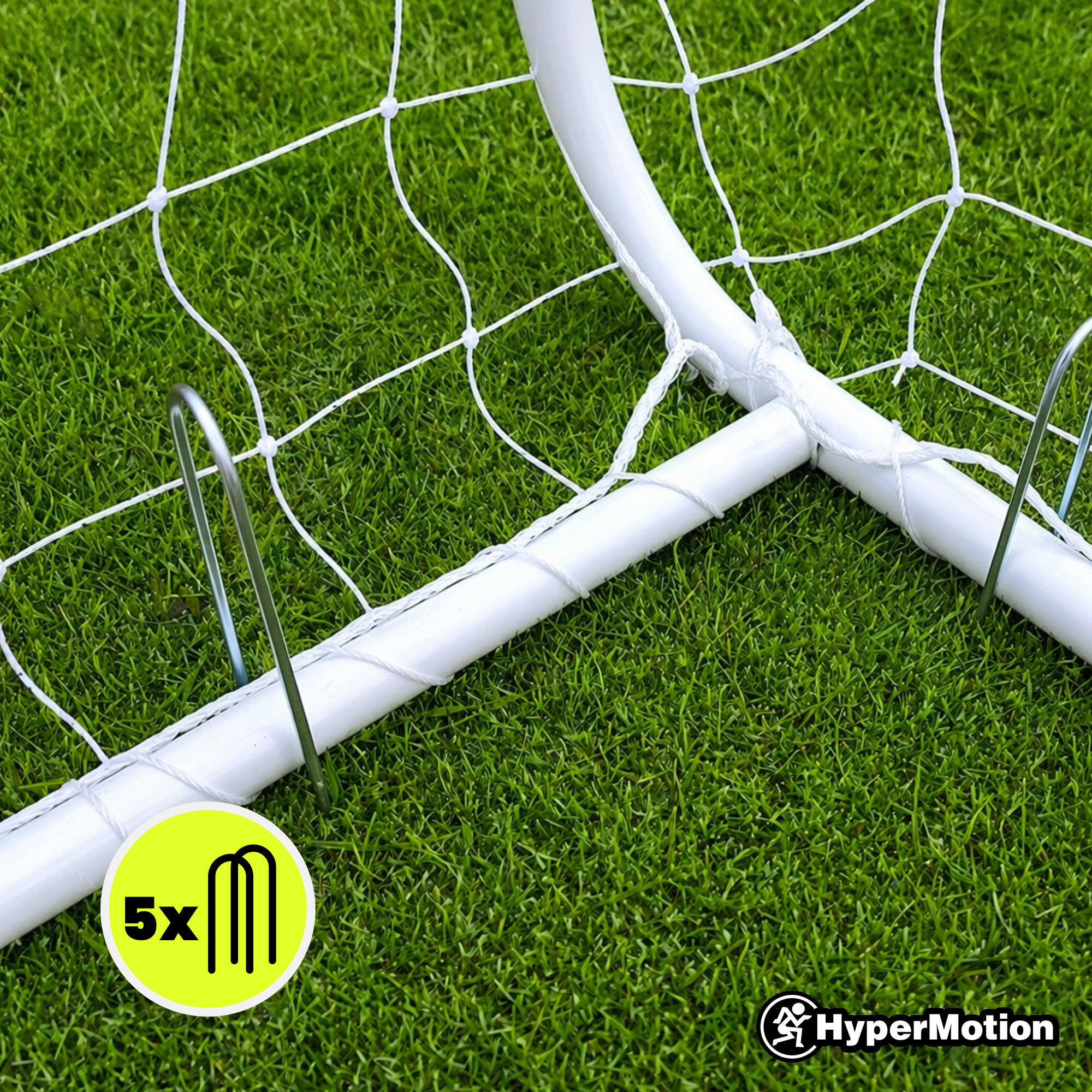 Fußballtor HyperMotion PRO 180 x 120 x 60 cm aus weißem Stahl 5/7