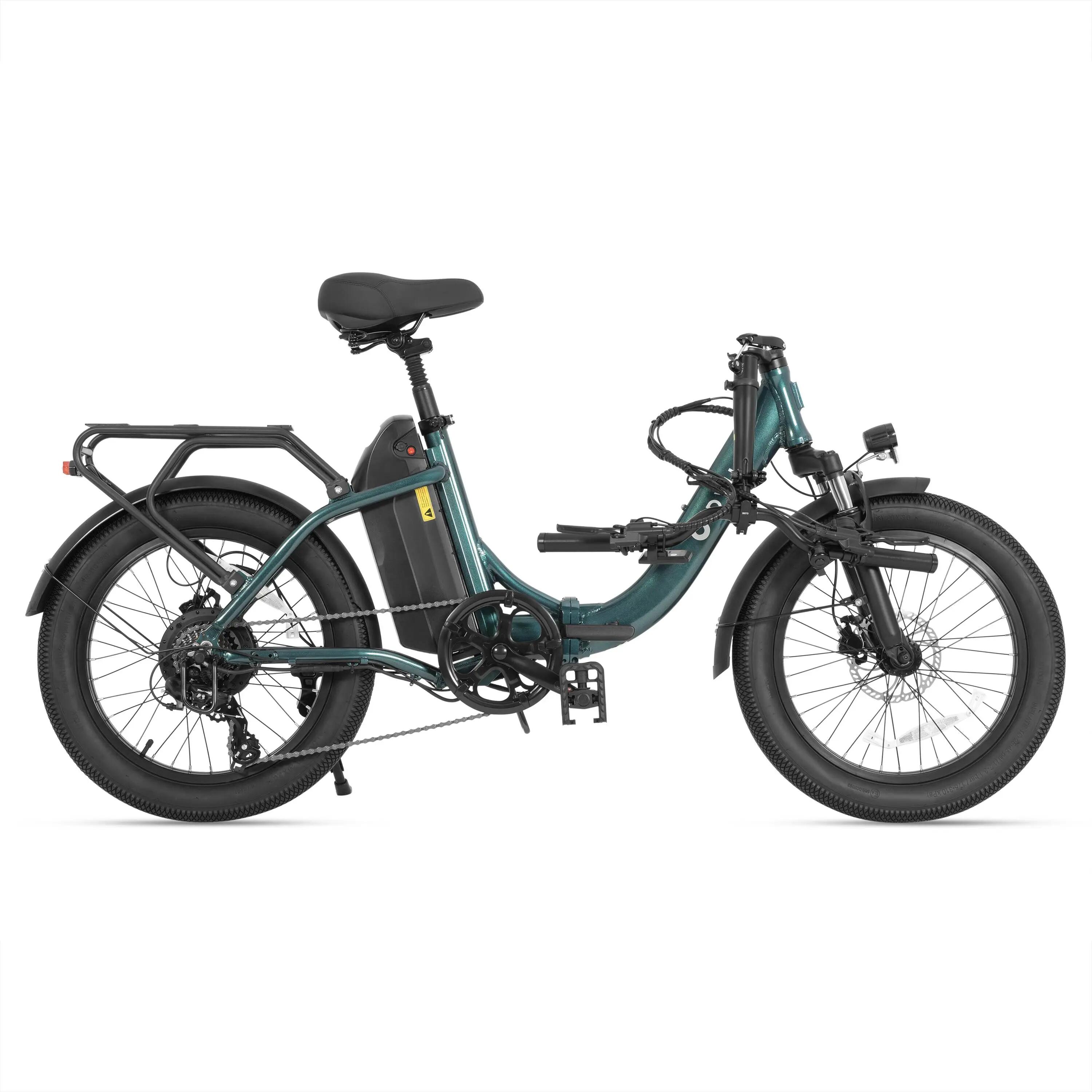 Bicicleta eléctrica plegable adulto DYU C9 250W 48V15.6AH 20" Neumáticos gruesos 4/7