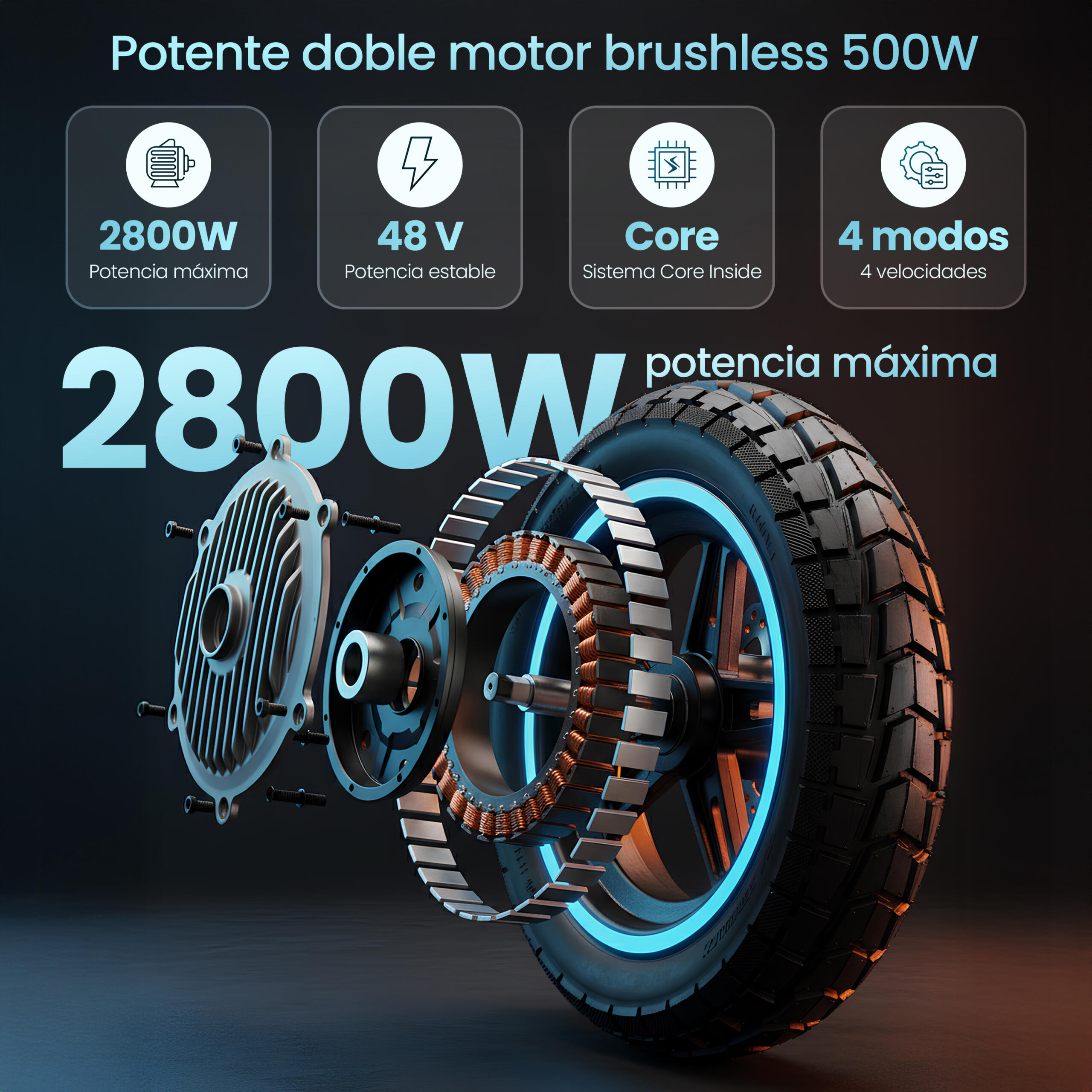 Patinete Eléctrico Rockway GT Dual Certificado DGT Smartgyro 6/7