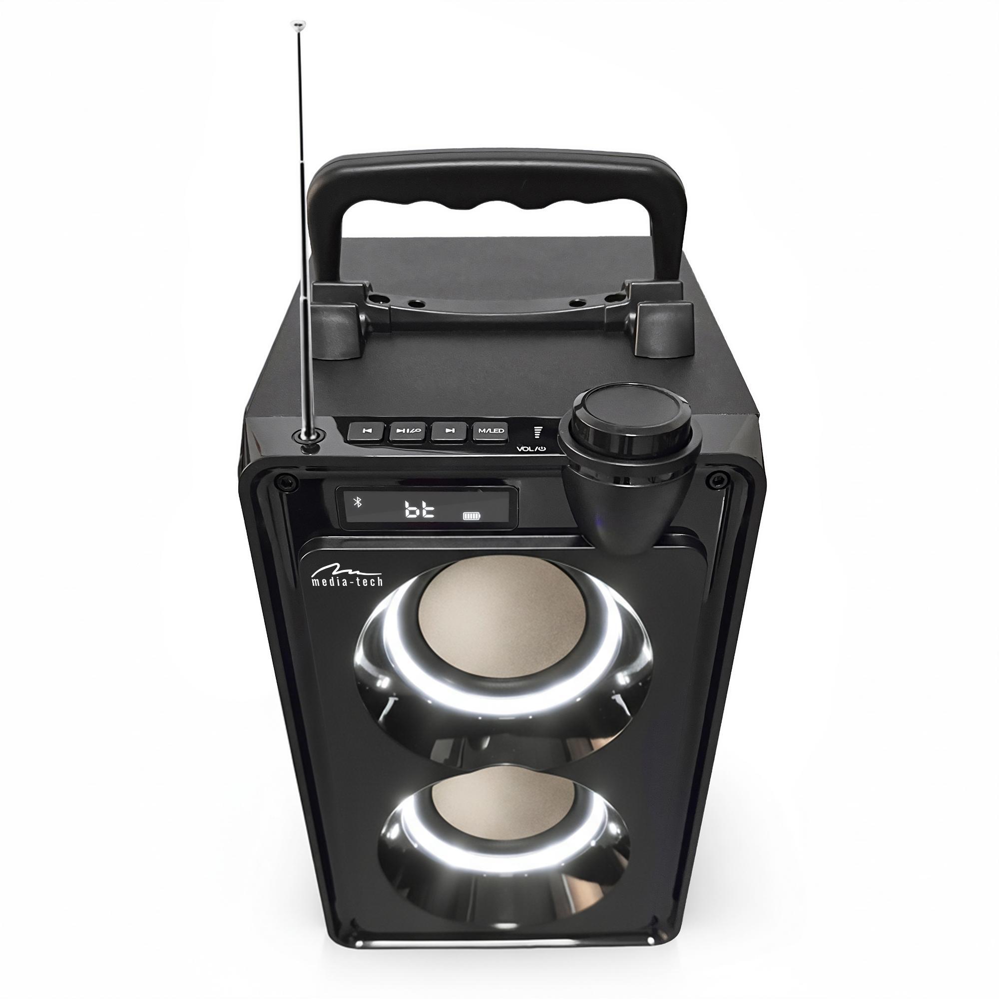 GŁOŚNIK przenośny bluetooth z radiem FM BOOMBOX czarny 30W RMS BAS 6/7