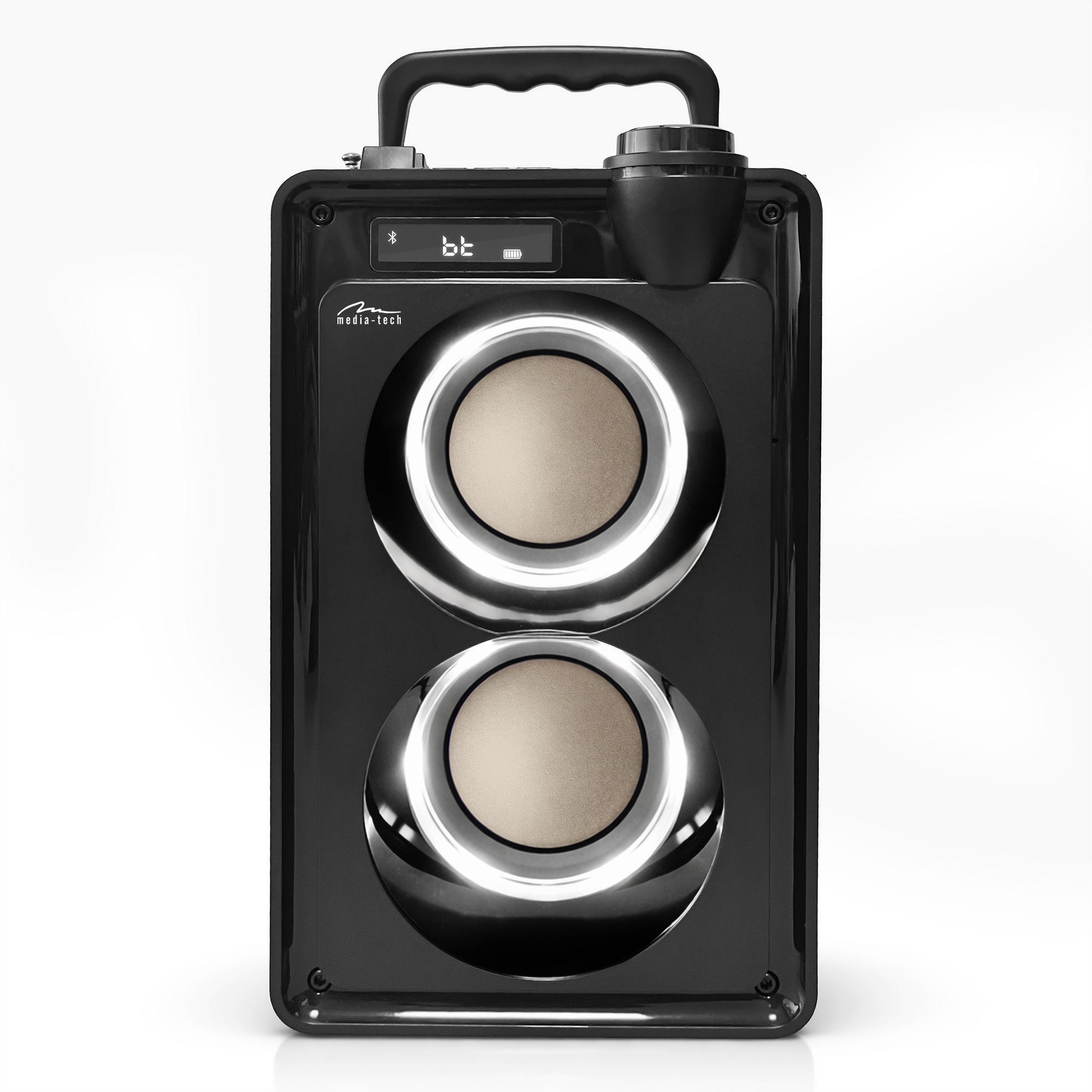 GŁOŚNIK przenośny bluetooth z radiem FM BOOMBOX czarny 30W RMS BAS 4/7