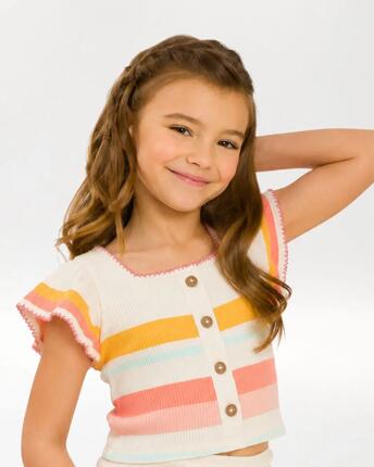 Camiseta niña rayas multicolor