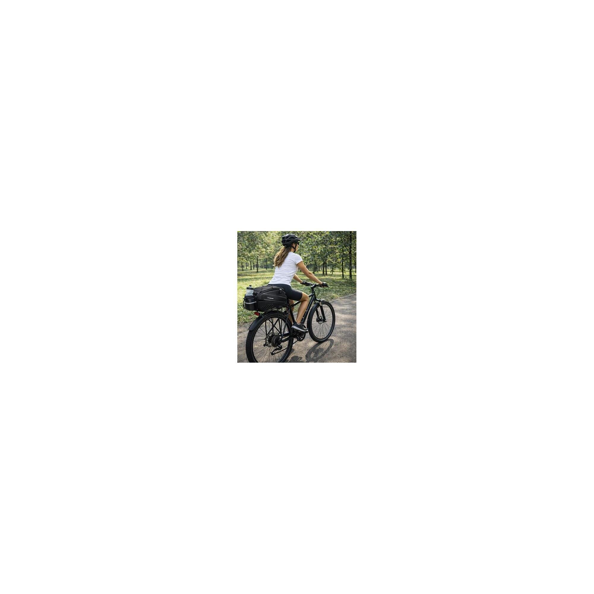 Geantă de bicicletă pentru portbagaj, 10 litri, cu curea de umăr, negru