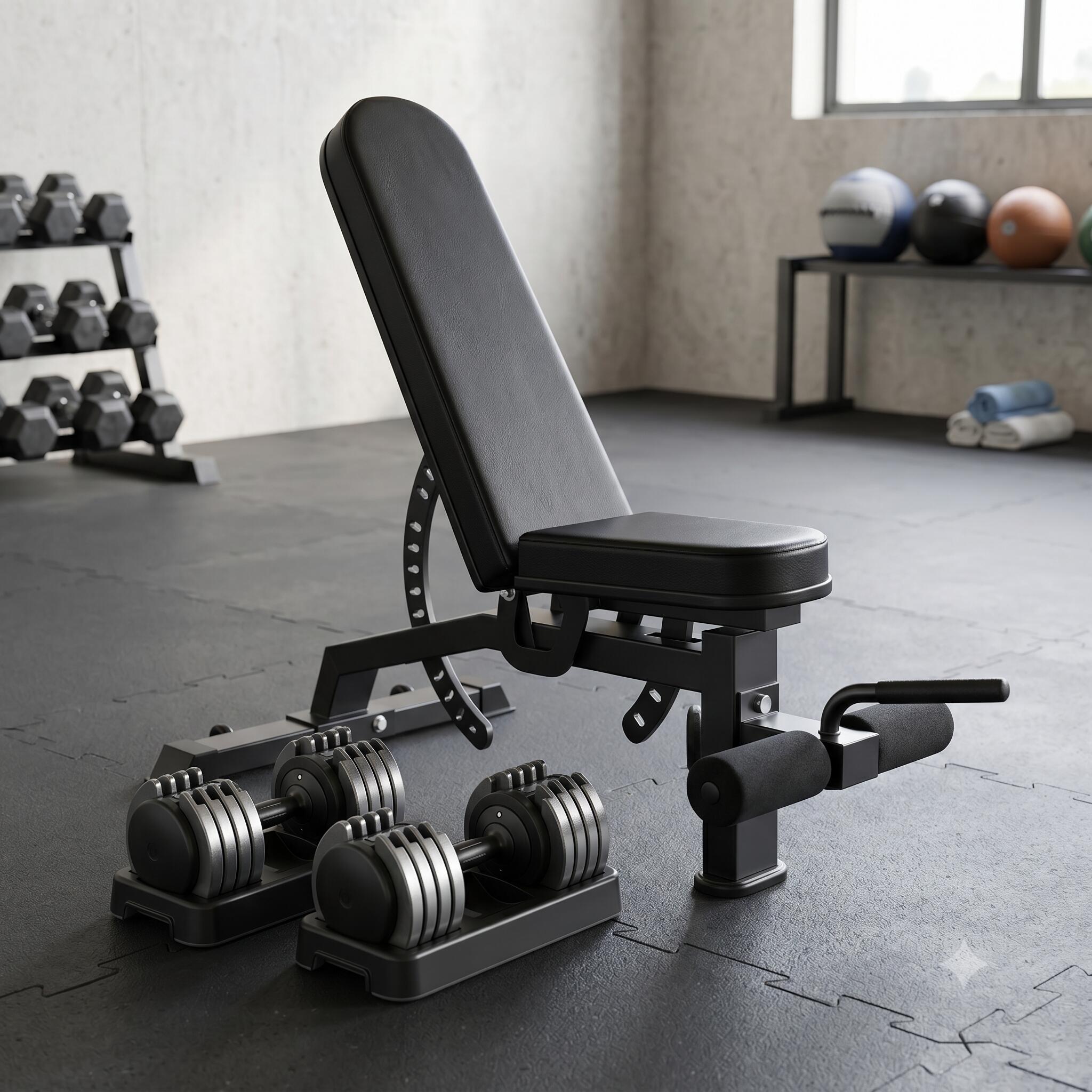 Home Gym Set Clover Fitness: Halterbank X2 + Verstelbare Dumbbells 25kg 5/5