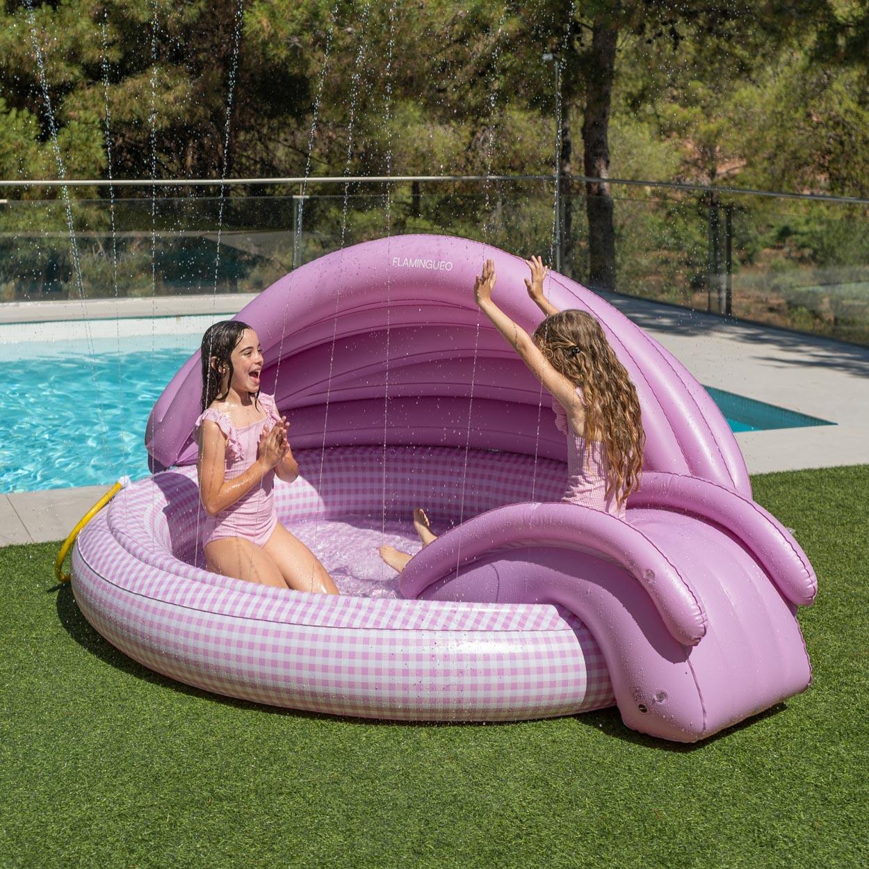 Flamingueo Centre De Jeux Aquatique Avec Toboggan PVC Rose 2/7