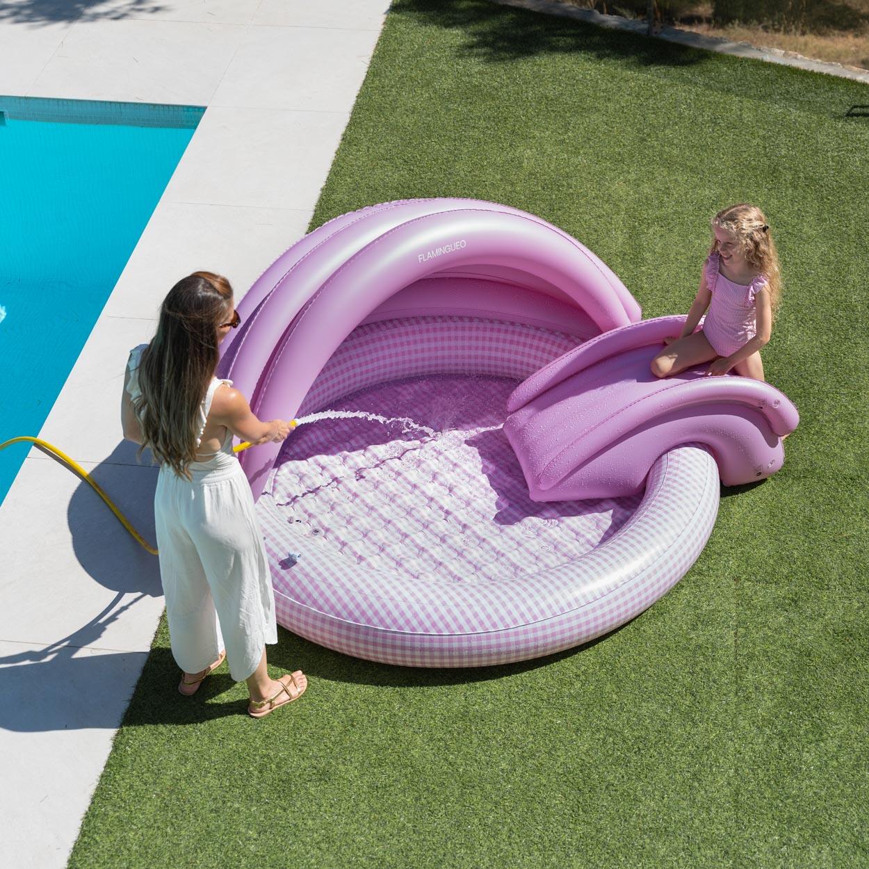 Flamingueo Centre De Jeux Aquatique Avec Toboggan PVC Rose 7/7