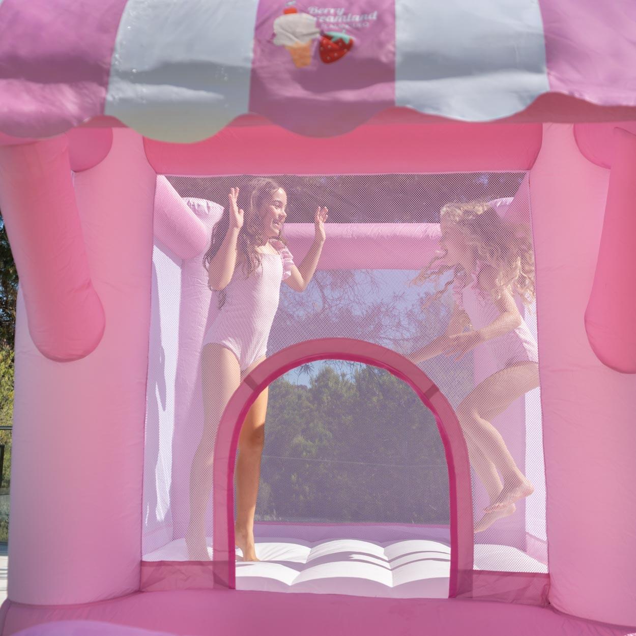 Flamingueo Castello Gonfiabile Bambini Con Area Gioco PVC Rosa 7/7