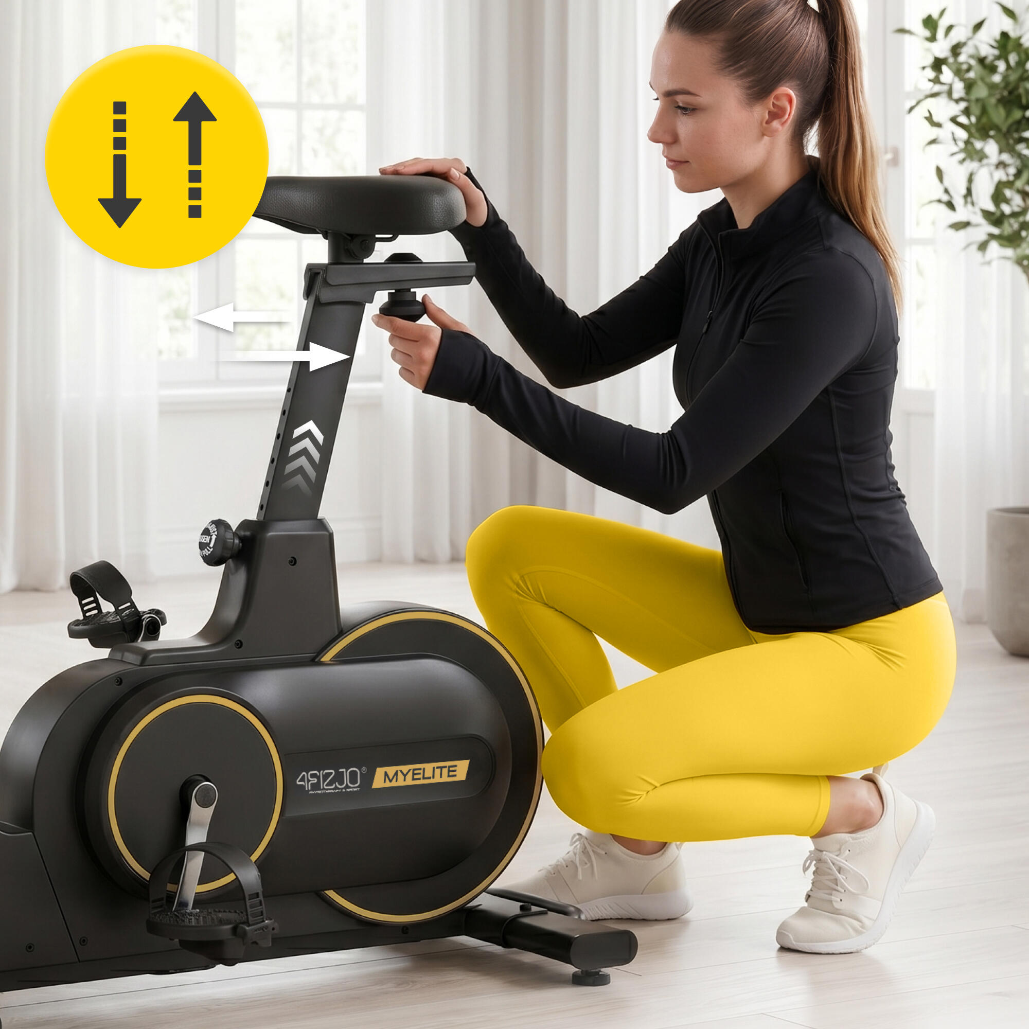 Rower stacjonarny do ćwiczeń MY-ELITE rowerek magnetyczny domowy 4FIZJO 5/7