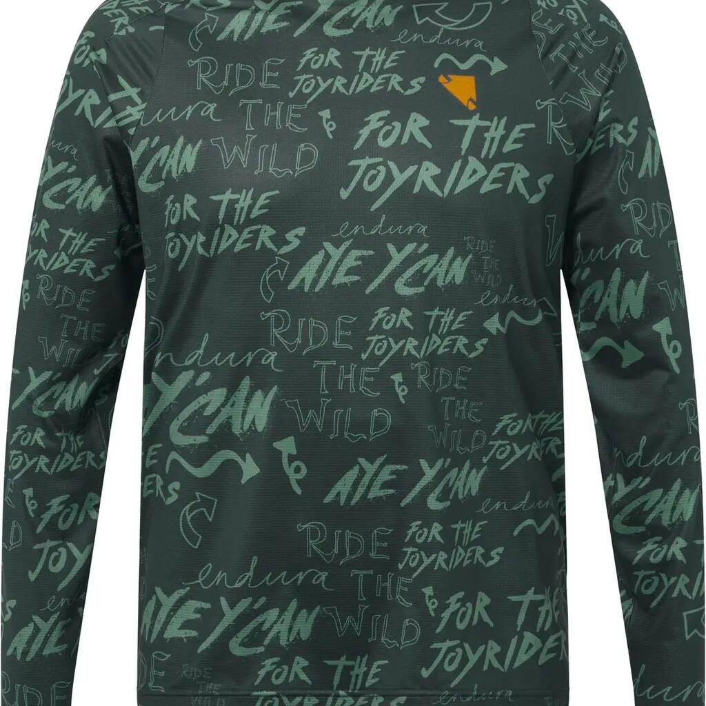 Endura Singletrack Print Long Sleeve Jersey Green Men's