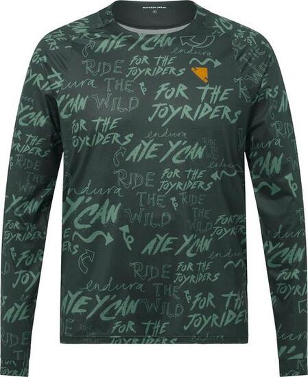 Endura Singletrack Print Langarm-Trikot für Herren, grün