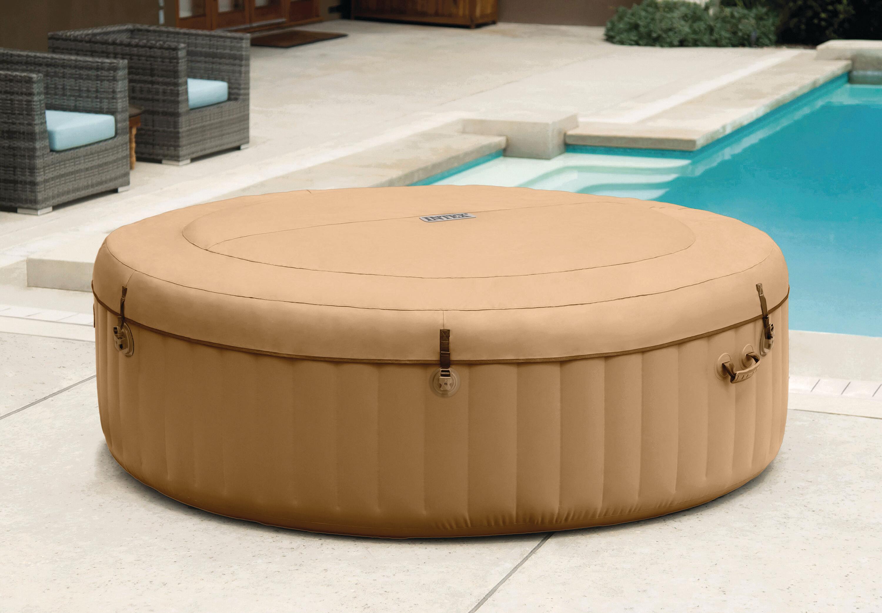 INTEX 28426ND - 4 person, 77" x 28"  Sahara Tan Round Bubble SPA set, 220-240 Vo 3/7