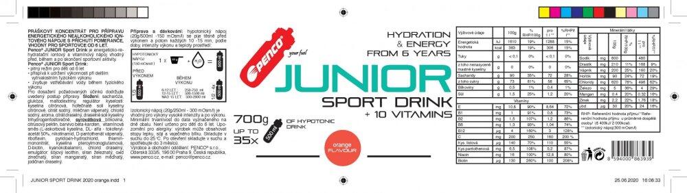 Iontový nápoj JUNIOR SPORT DRINK 700g Pomeranč 7/7
